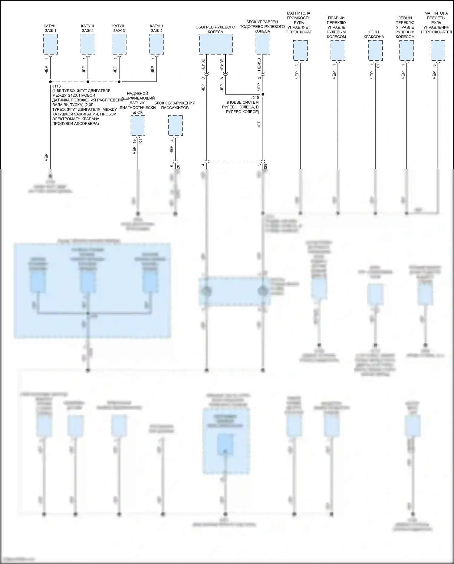 Malibu Chevrolet IX рестайлинг (2018-2024): Электросхема разводки массы (2 из 6) 