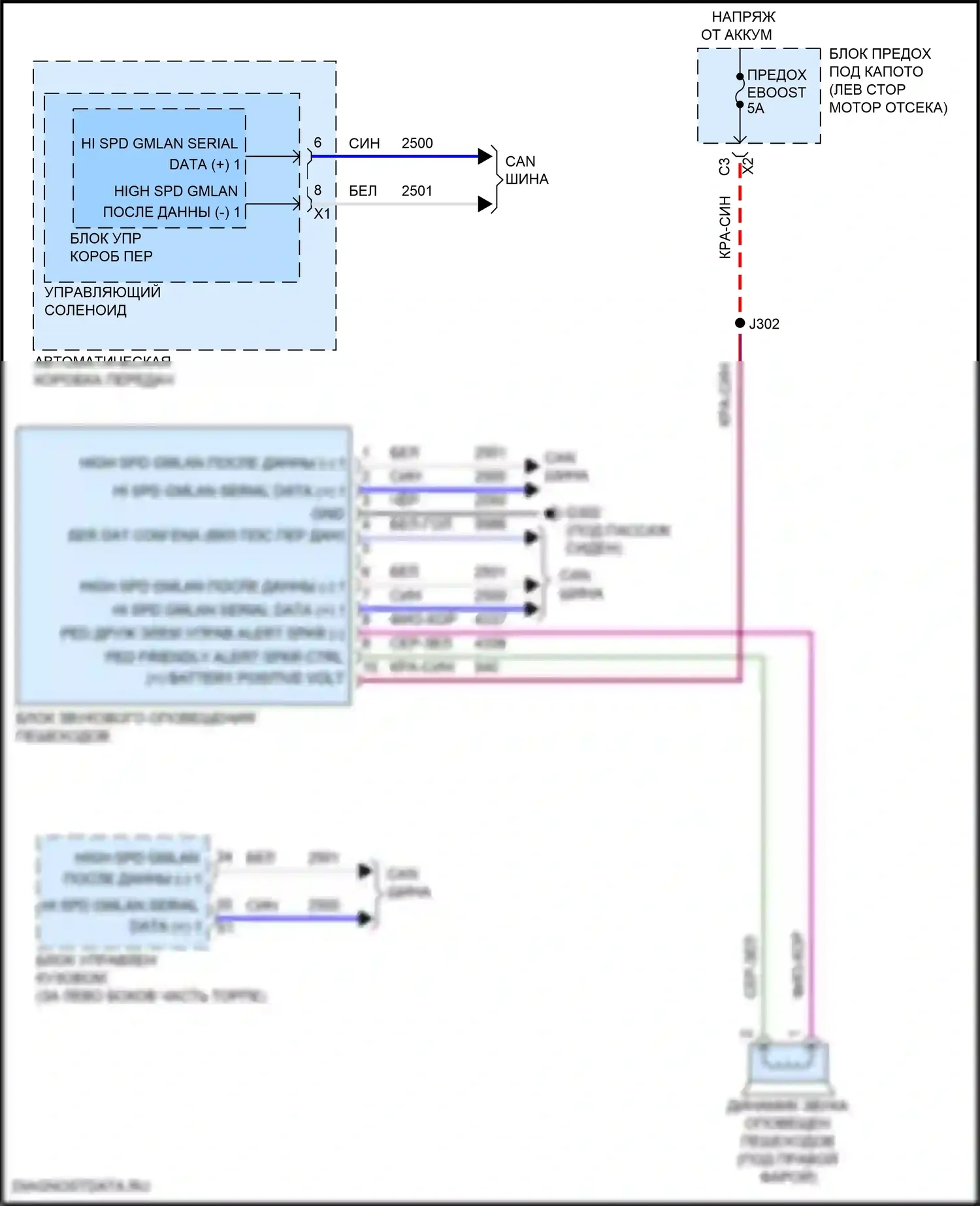 Malibu Chevrolet IX (2015-2018): Электросхема активных управление кузовом и подвеской 