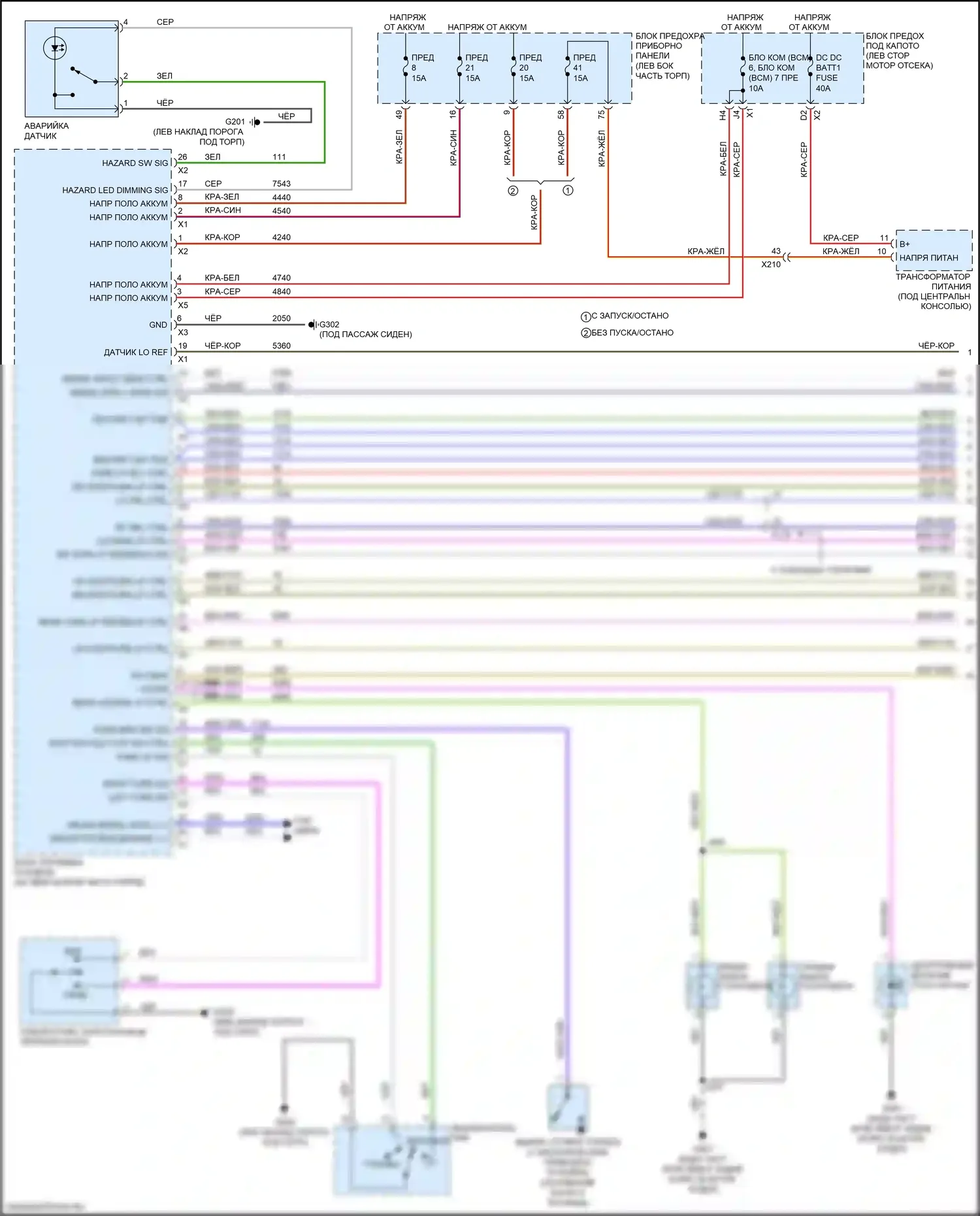 Malibu Chevrolet IX (2015-2018): Электросхема фар и фонарей (1 из 4) 