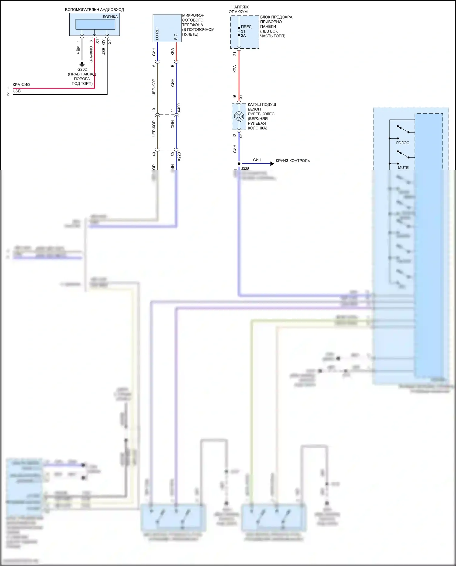 Malibu Chevrolet IX (2015-2018): Электросхема магнитолы, средний уровень без активных помех (2 из 2) 