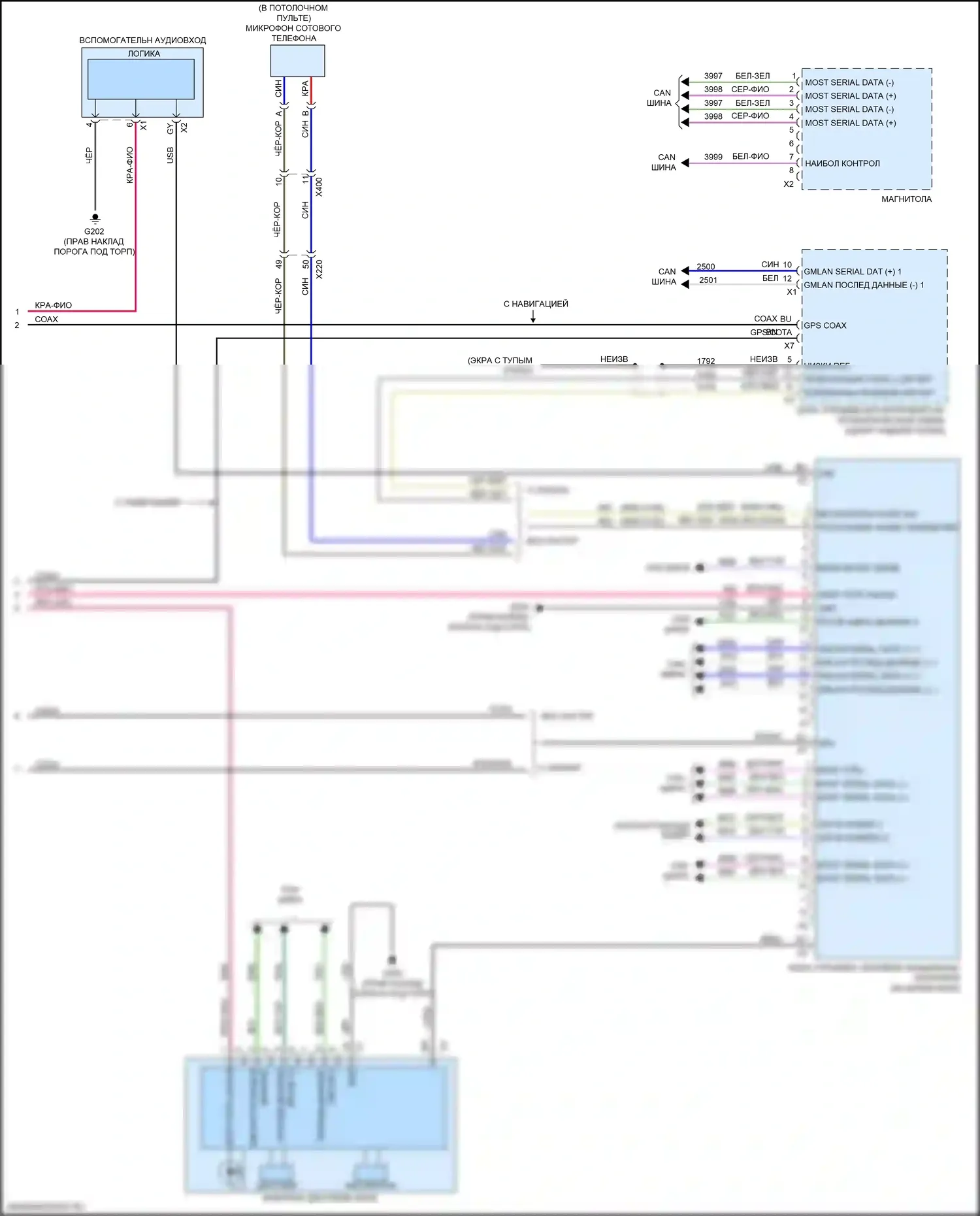 Malibu Chevrolet IX (2015-2018): Электросхема навигации, с усилителем (4 из 4) 