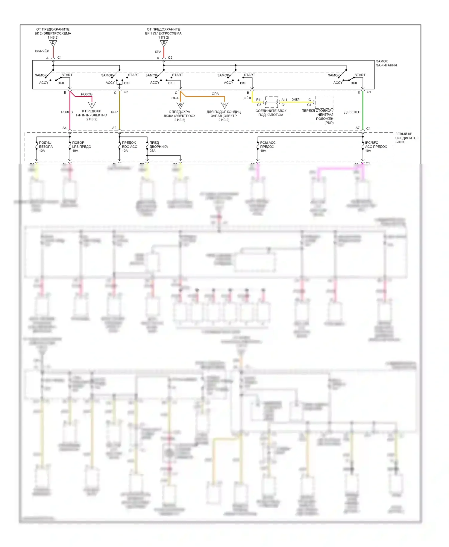 Malibu Chevrolet V рестайлинг (2000-2003): Электросхема блока предохранителей реле (2 из 2) 