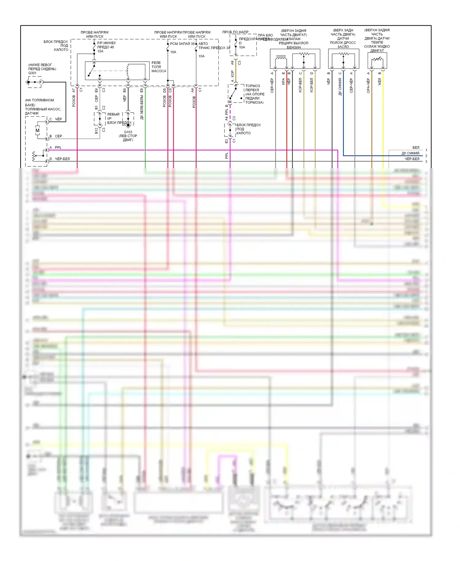 Malibu Chevrolet V рестайлинг (2000-2003): Электросхема двигателя 3.1l vin js (2 из 3) 