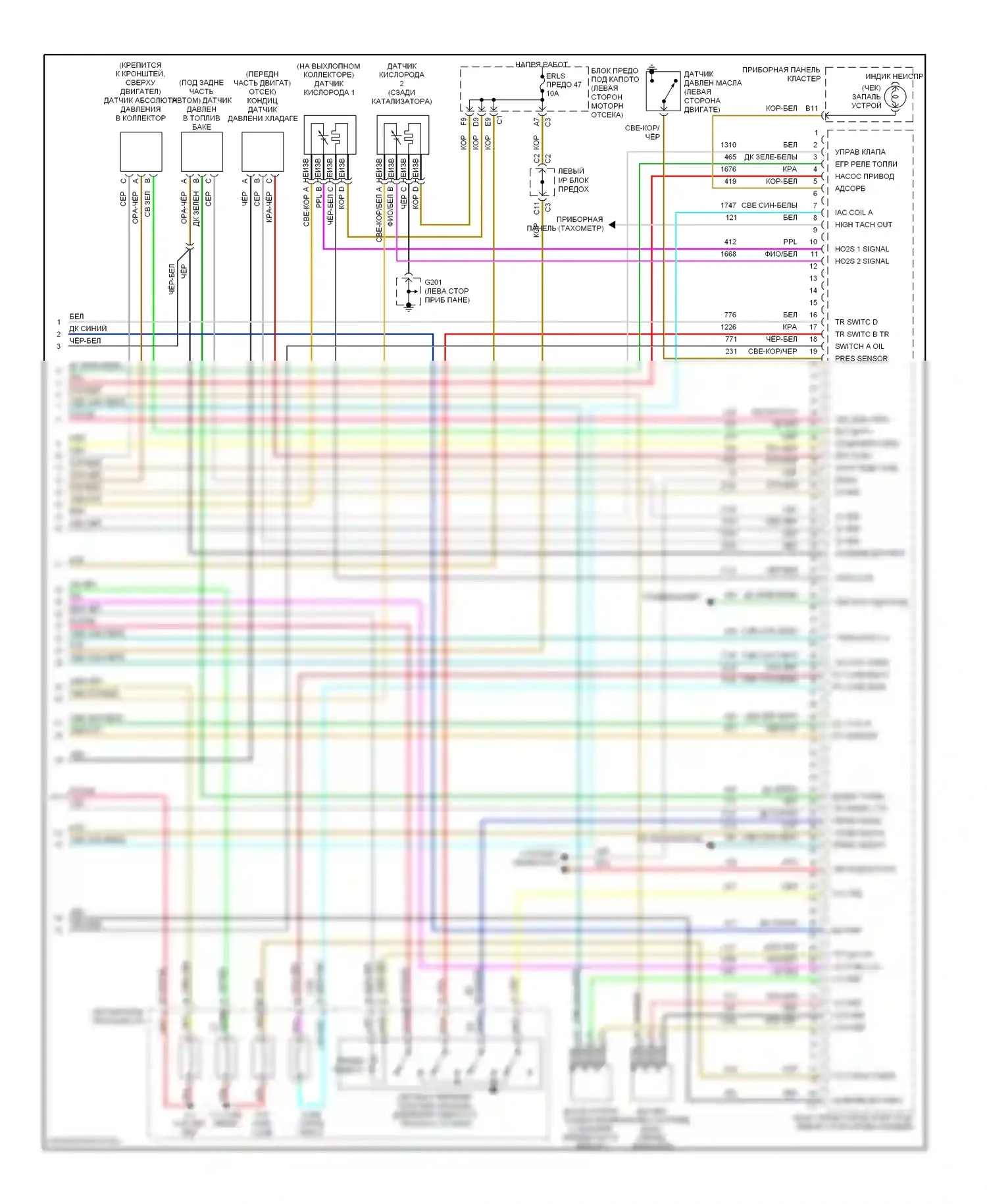 Malibu Chevrolet V рестайлинг (2000-2003): Электросхема двигателя 3.1l vin js (3 из 3) 