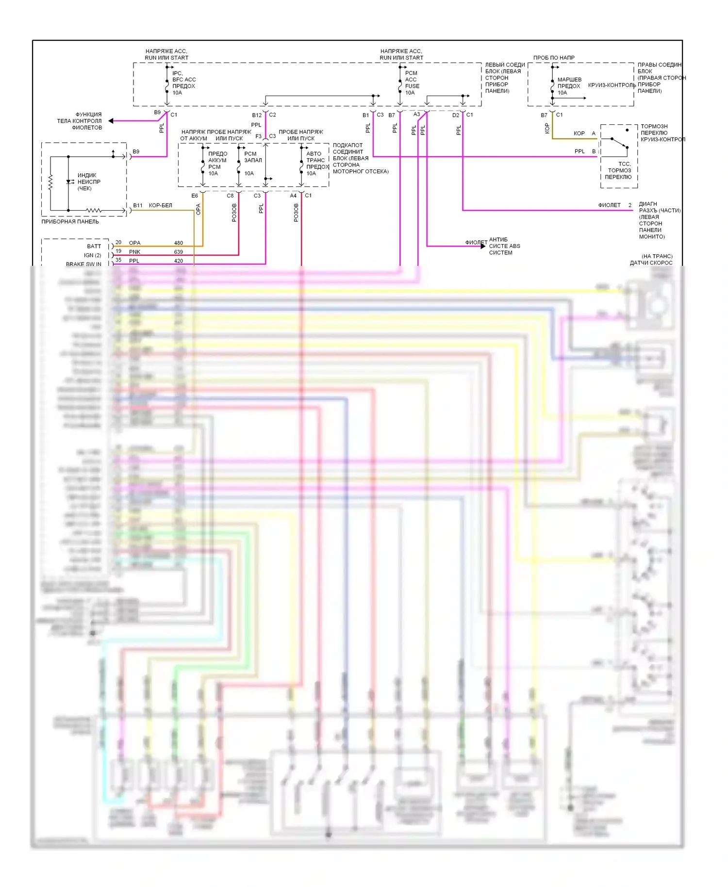 Malibu Chevrolet V (1996-2000): 2,4л (vin t), электросхема коробки передач, 4t40-e 