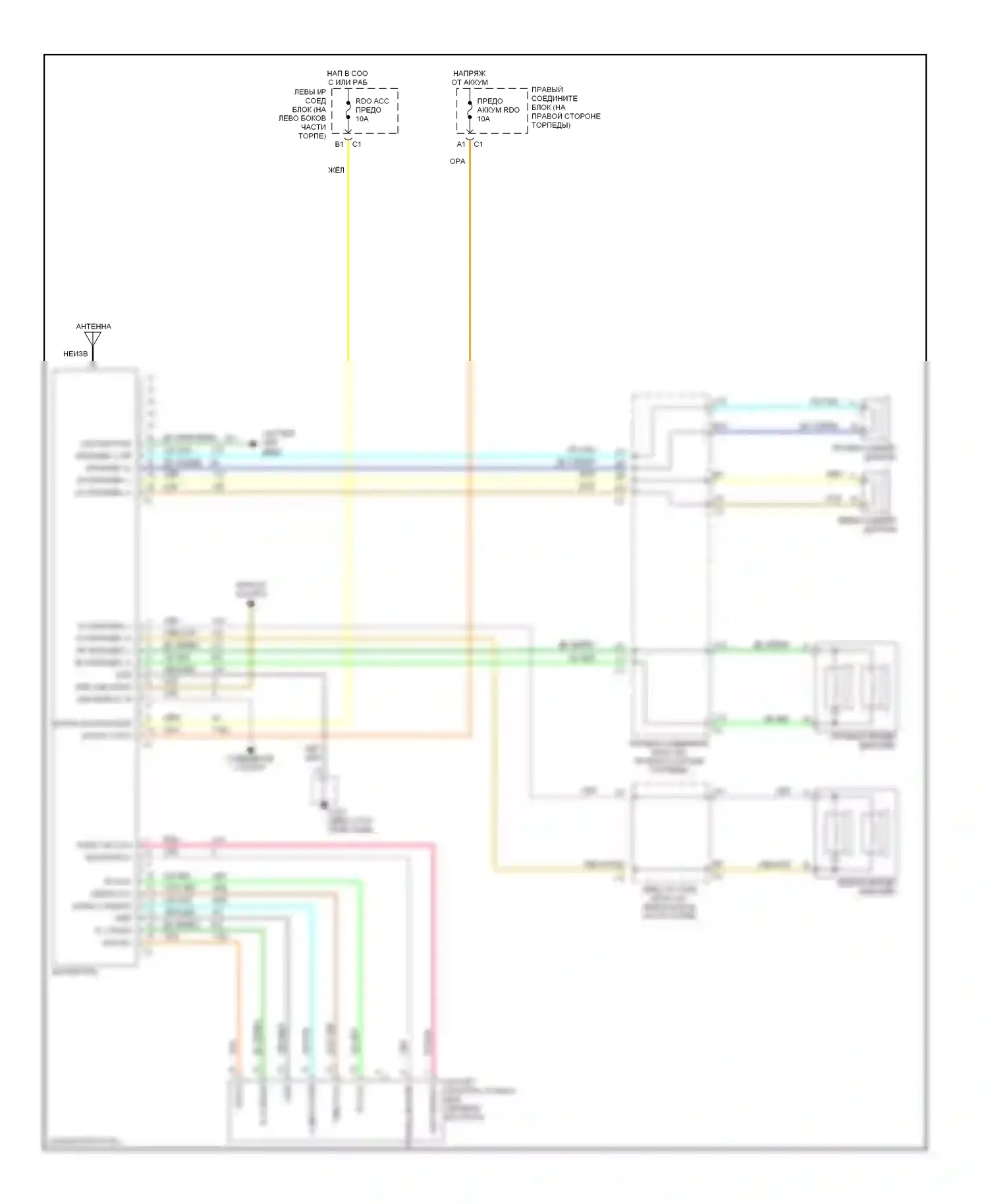 Malibu Chevrolet V (1996-2000): Магнитола электросхем 