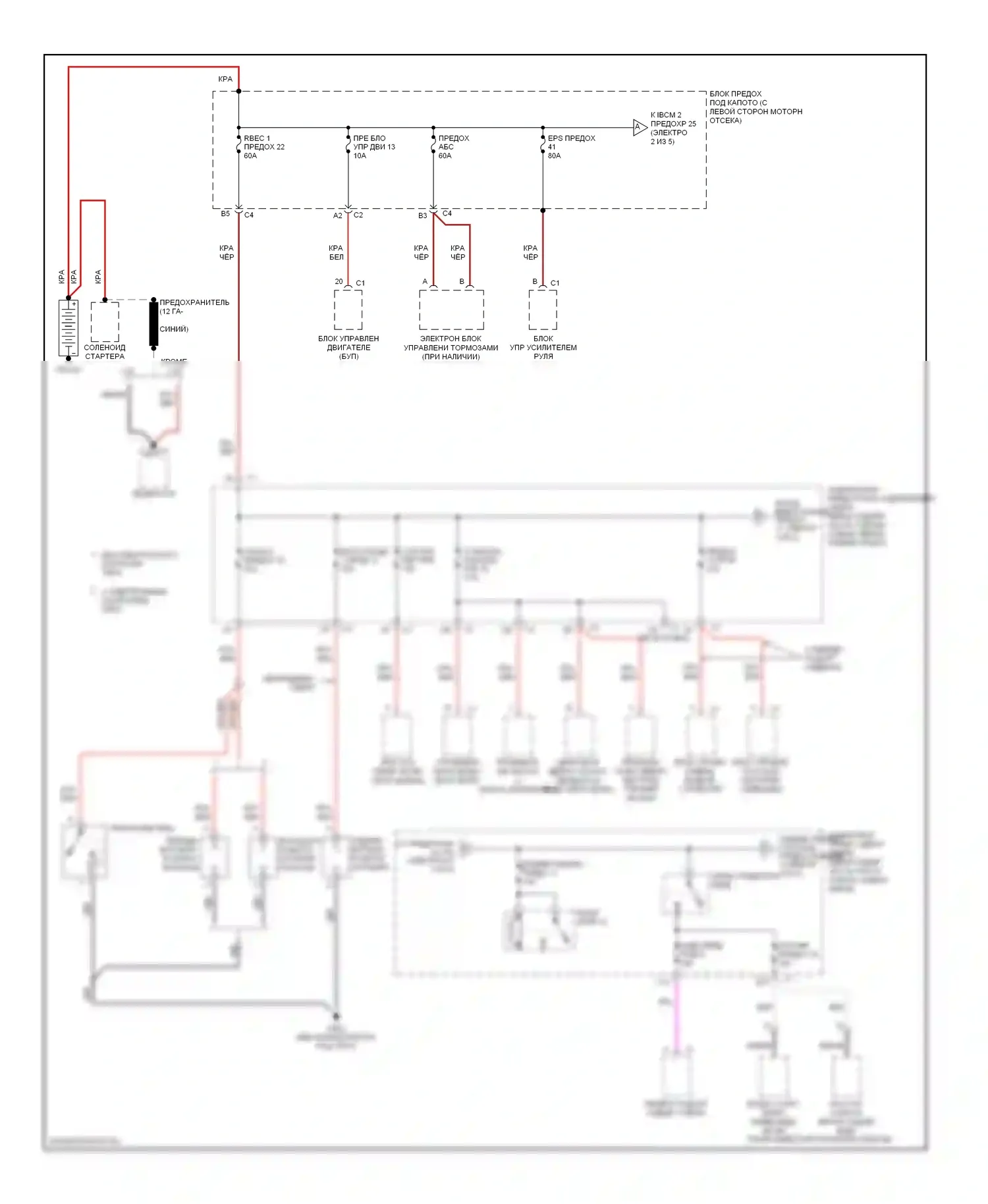 Malibu Chevrolet VI рестайлинг (2006-2008): Электросхема блока предохранителей реле (1 из 5) 