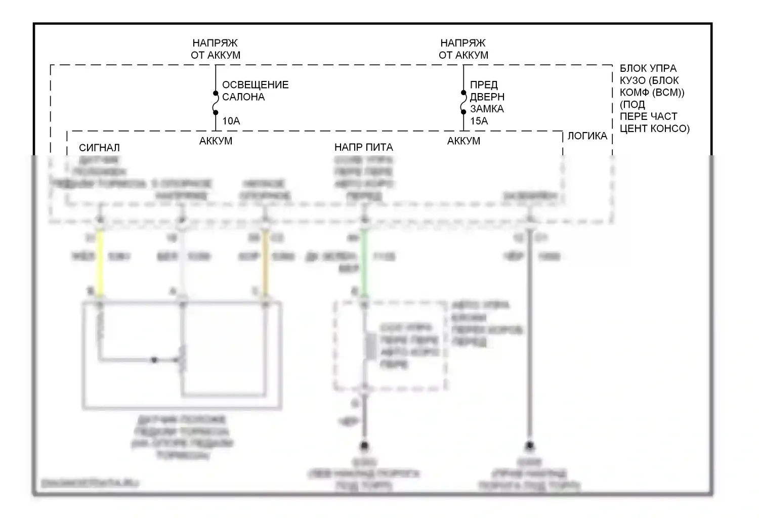 Malibu Chevrolet VI рестайлинг (2006-2008): Электросхема блокировки селектора 