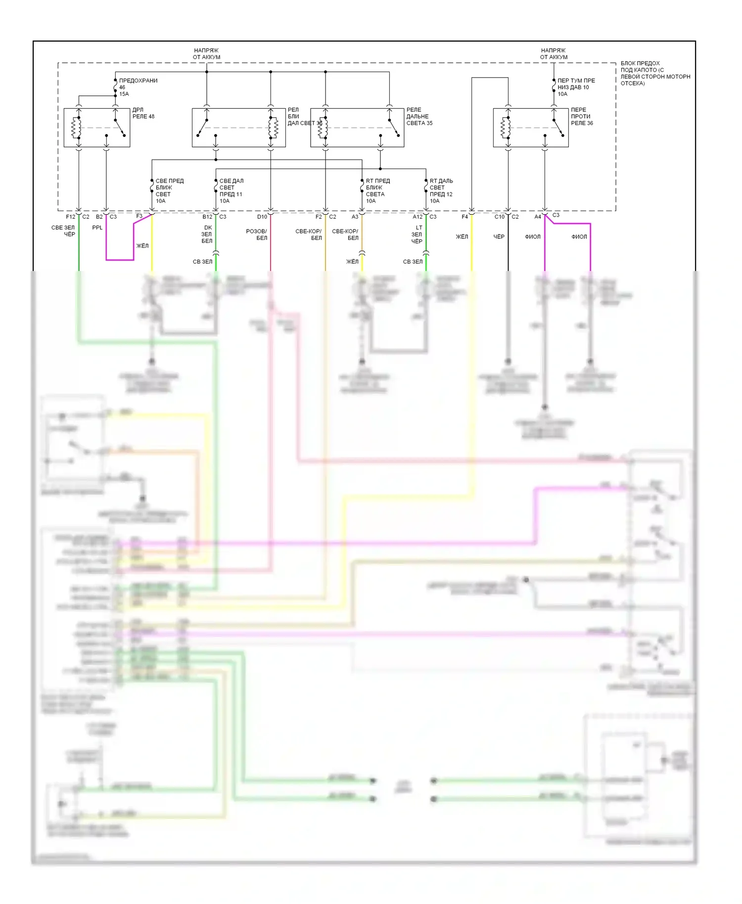 Malibu Chevrolet VI рестайлинг (2006-2008): Электросхема фар 