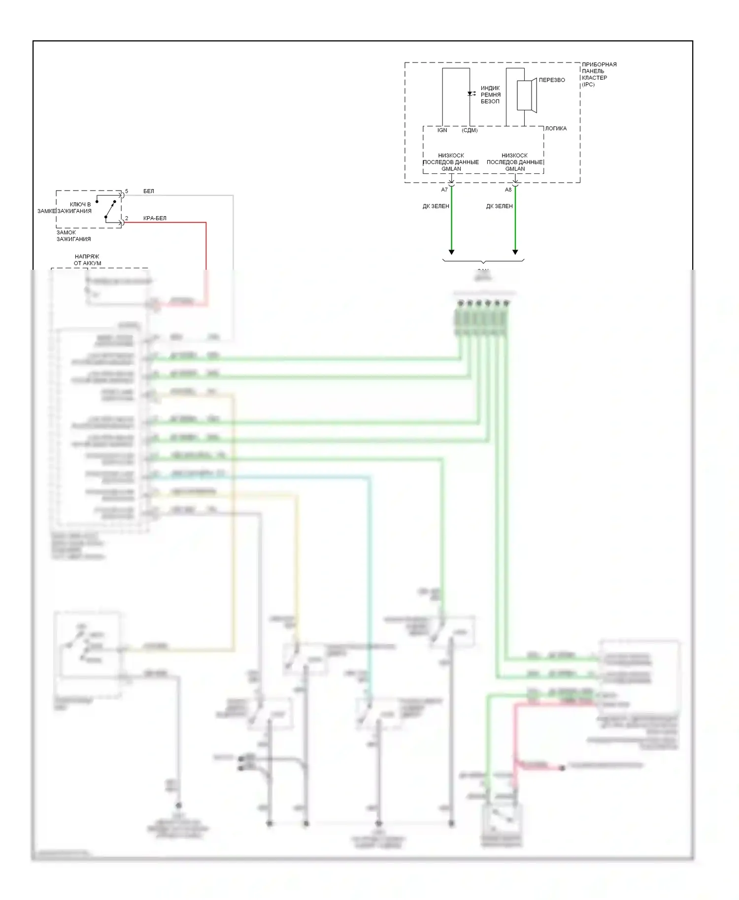 Malibu Chevrolet VI рестайлинг (2006-2008): Электросхема помощников водителя 