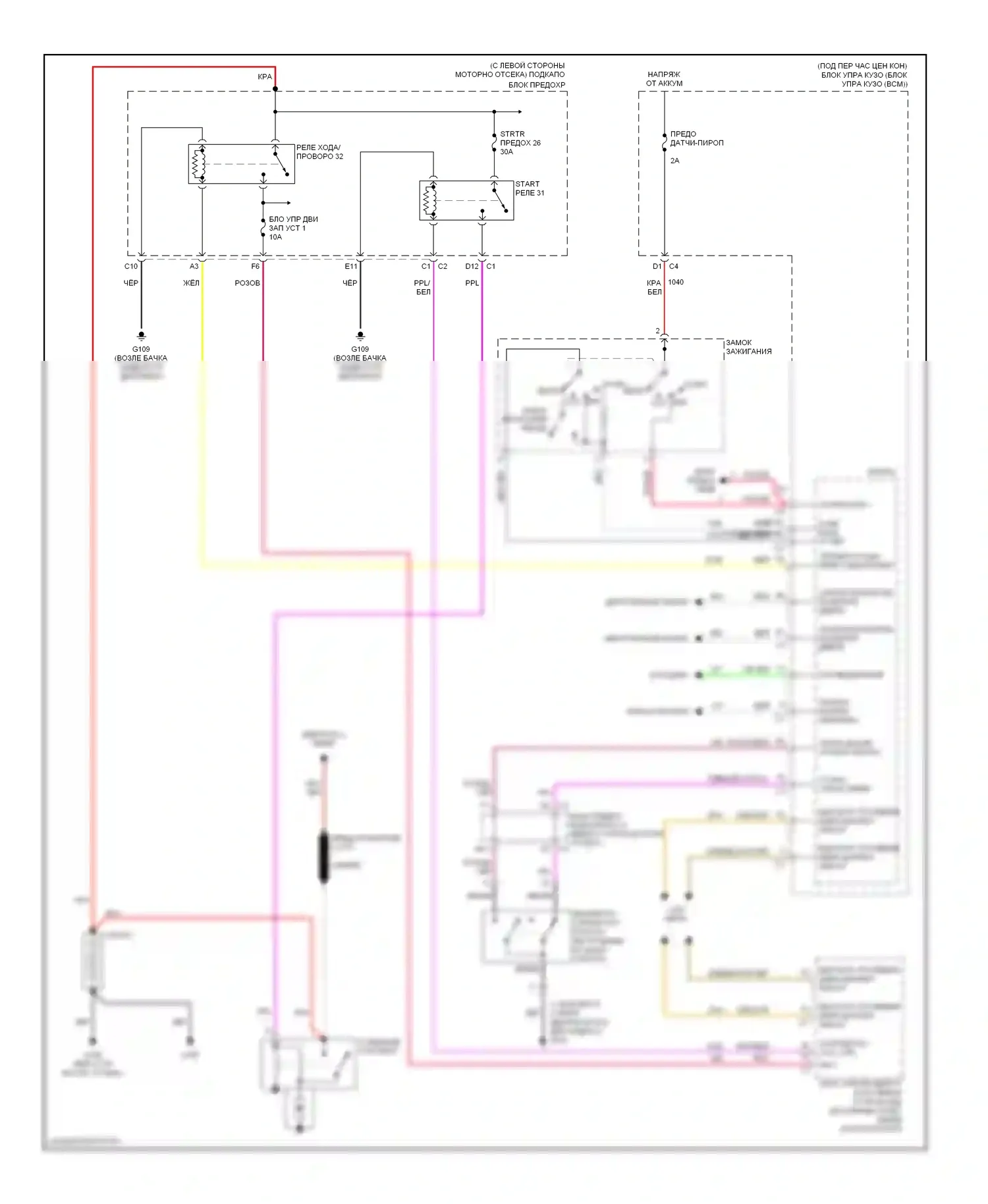 Malibu Chevrolet VI рестайлинг (2006-2008): 3,9л vin 1, электросхема стартера 