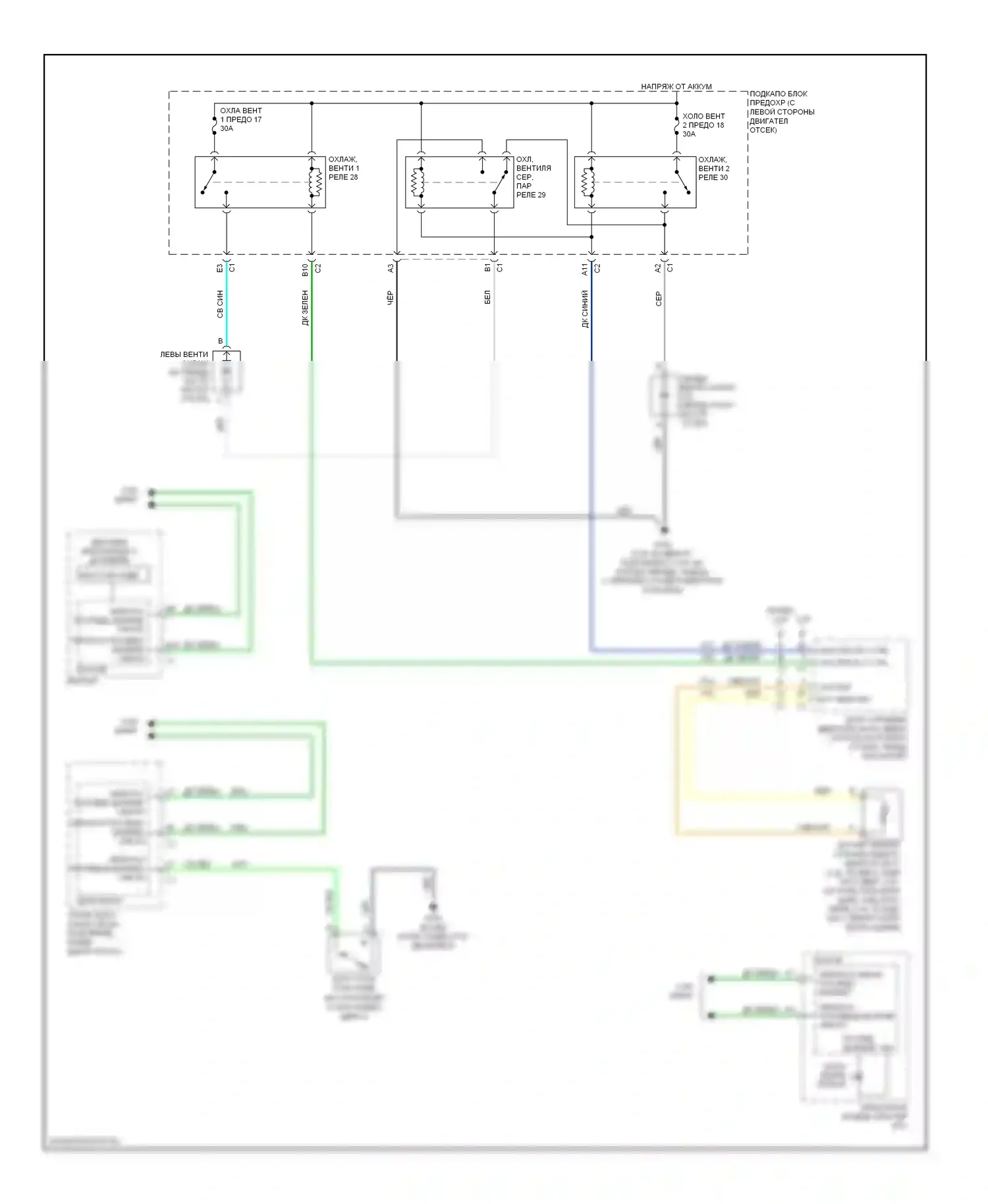 Malibu Chevrolet VI рестайлинг (2006-2008): Электросхема вентилятора охлаждения 