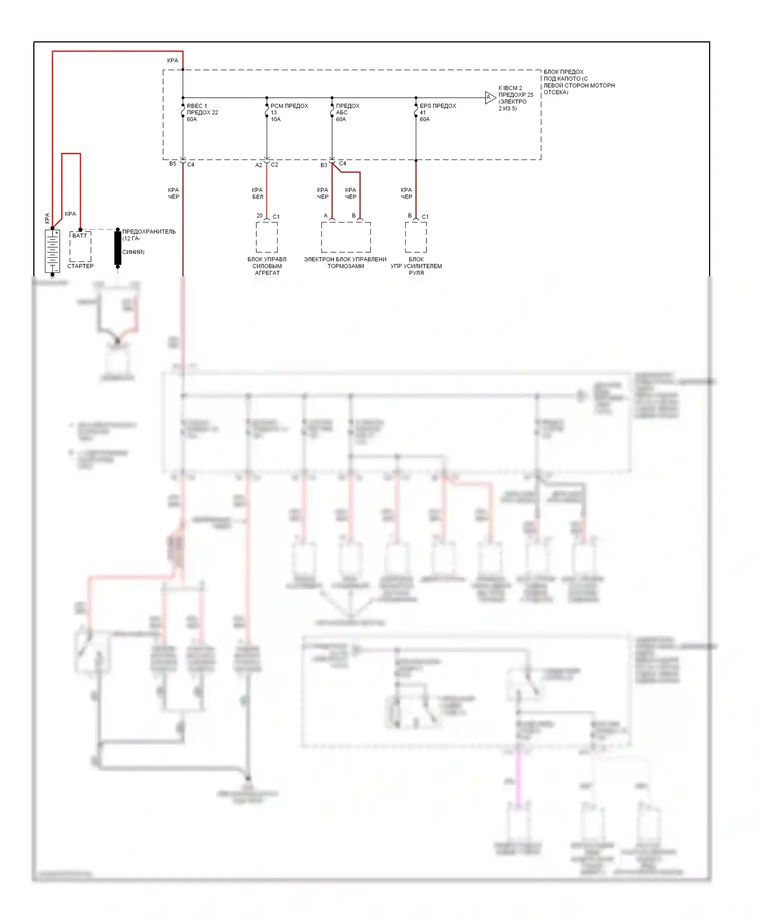 Malibu Chevrolet VI (2003-2006): Электросхема блока предохранителей реле (1 из 5) 