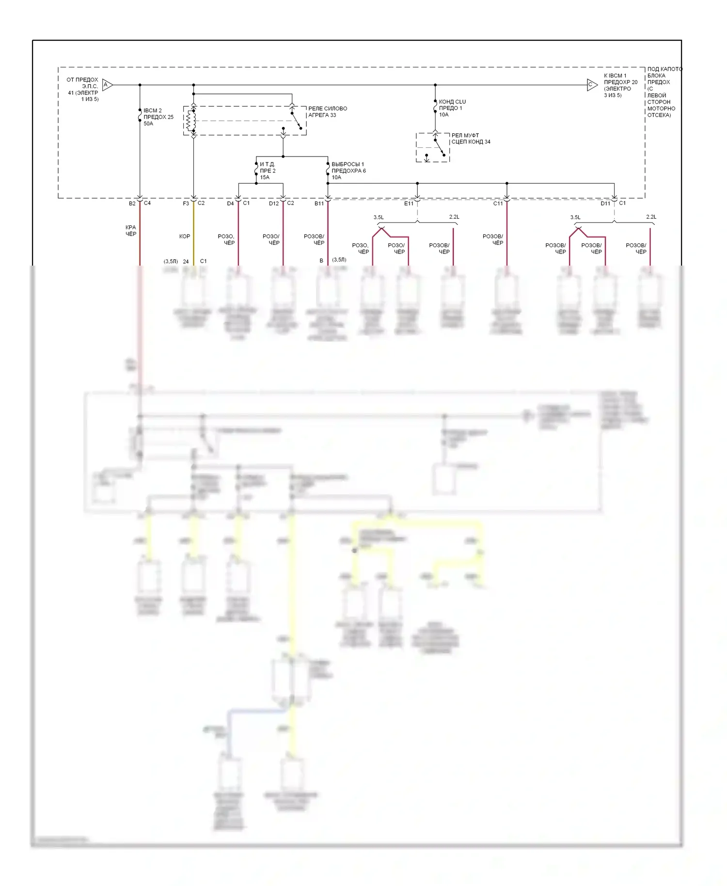 Malibu Chevrolet VI (2003-2006): Электросхема блока предохранителей реле (2 из 5) 