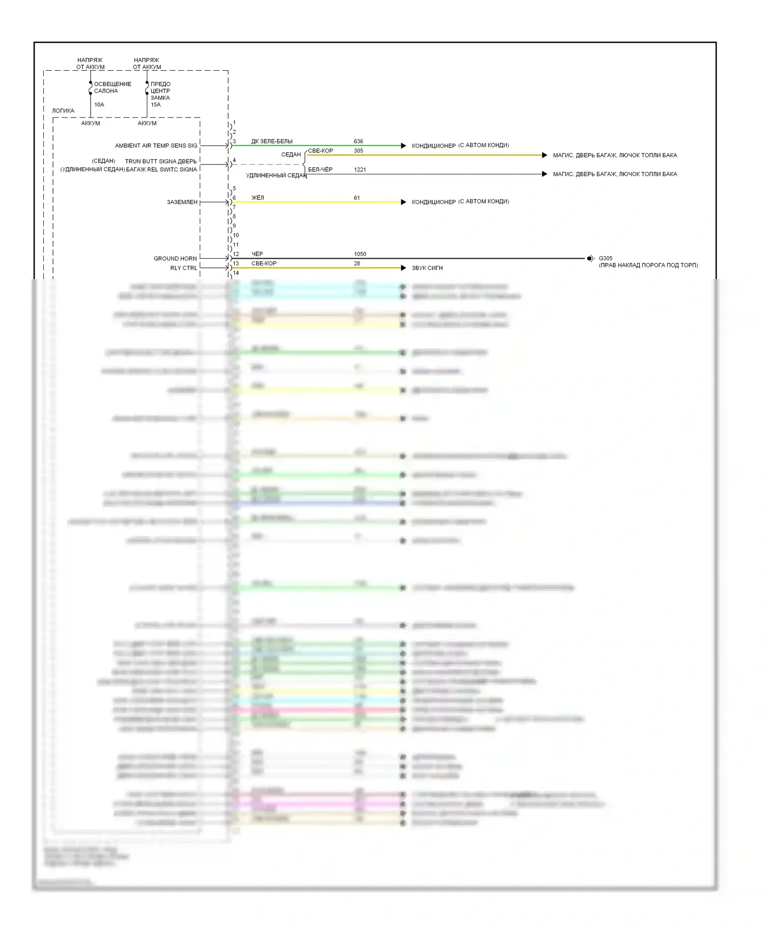 Malibu Chevrolet VI (2003-2006): Электросхема блоков управления кузовом (1 из 4) 