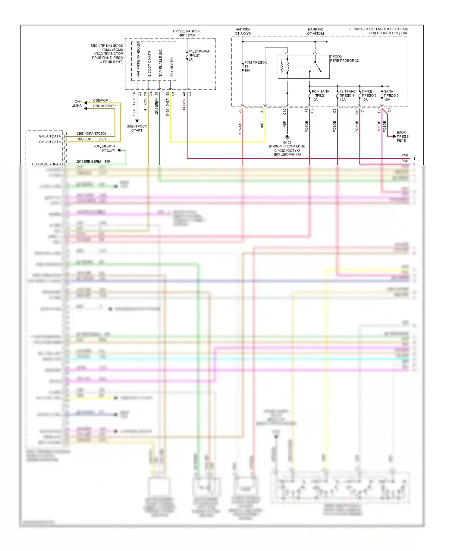 Malibu Chevrolet VI (2003-2006): Электросхема двигателя 2.2l vin f (1 из 4) 