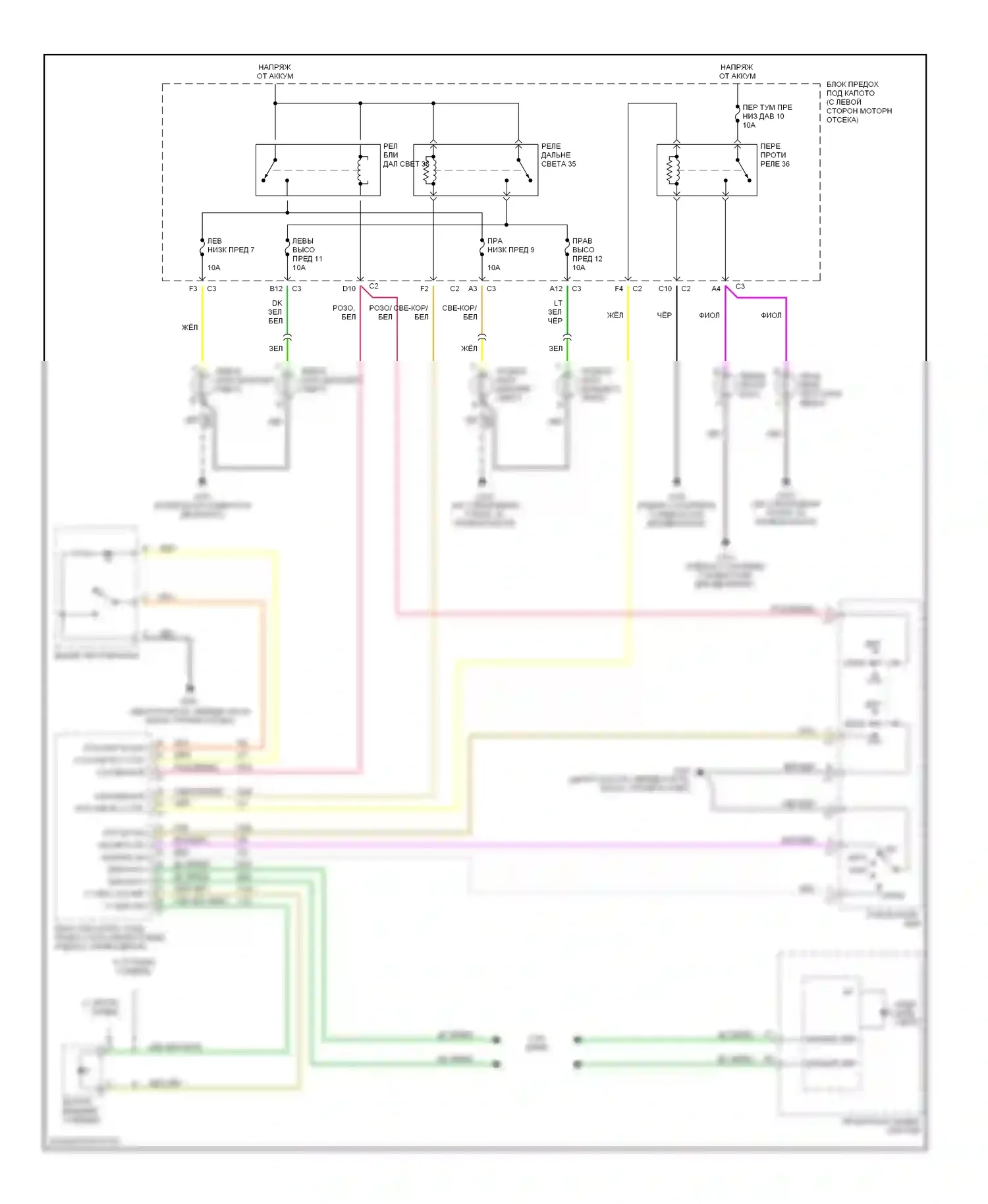 Malibu Chevrolet VI (2003-2006): Электросхема фар 