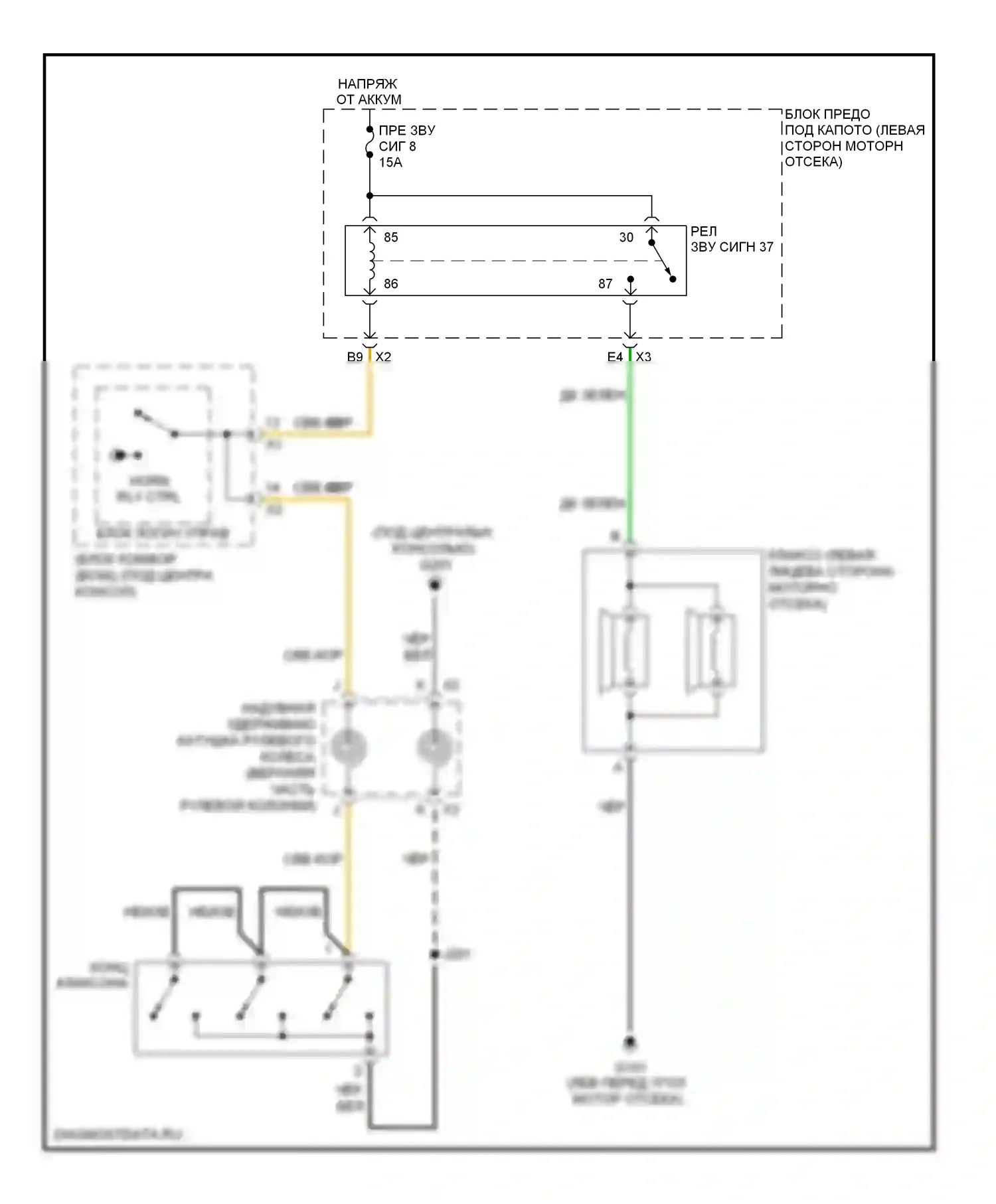 Malibu Chevrolet VII (2008-2012): Электросхема клаксона 