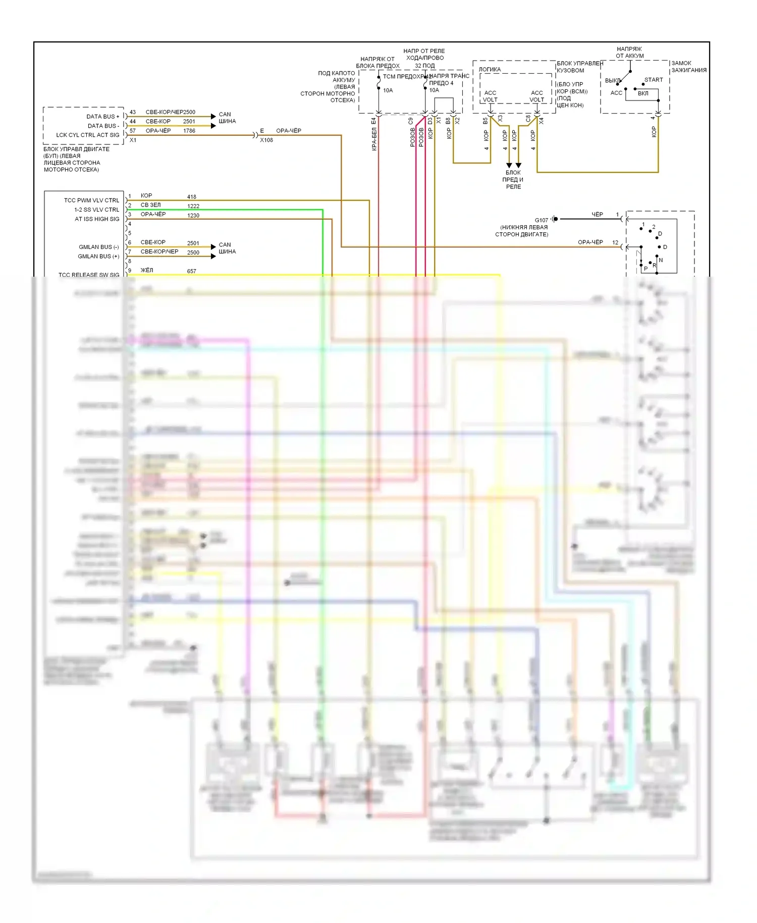 Malibu Chevrolet VII (2008-2012): 2,4л vin b, электросхема коробки передач, 4-ступенчатая автоматическая коробка передач 