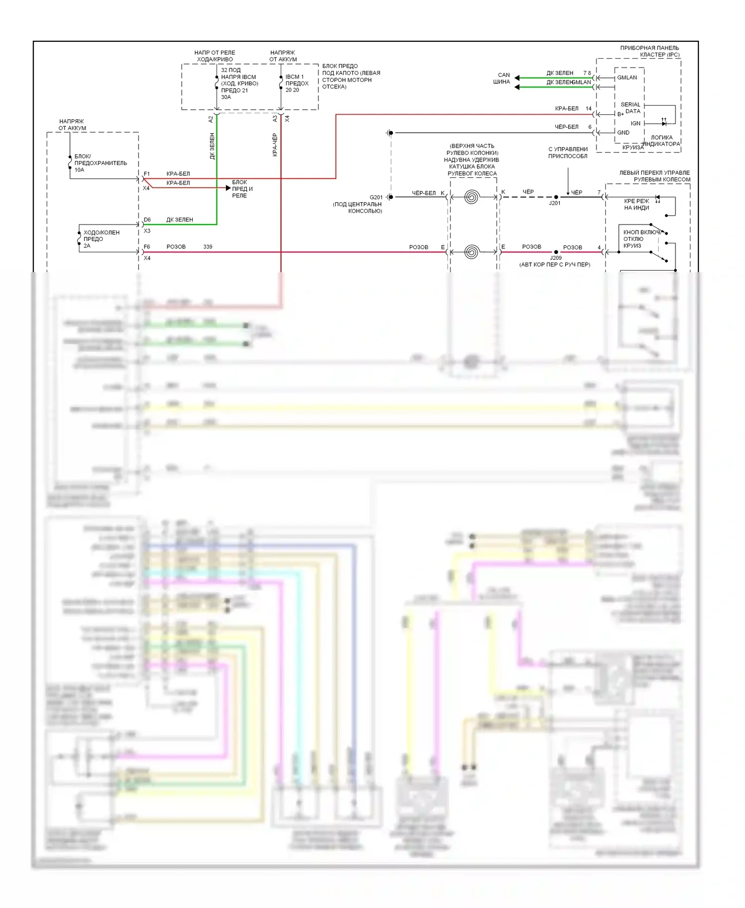 Malibu Chevrolet VII (2008-2012): Электросхема круиз-контроля 