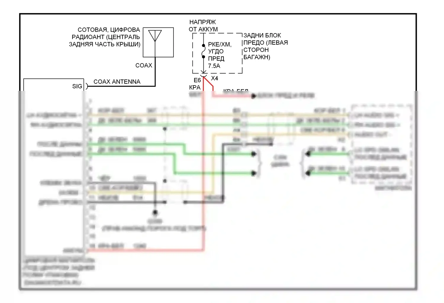 Malibu Chevrolet VII (2008-2012): Электросхема спутниковой магнитолы 