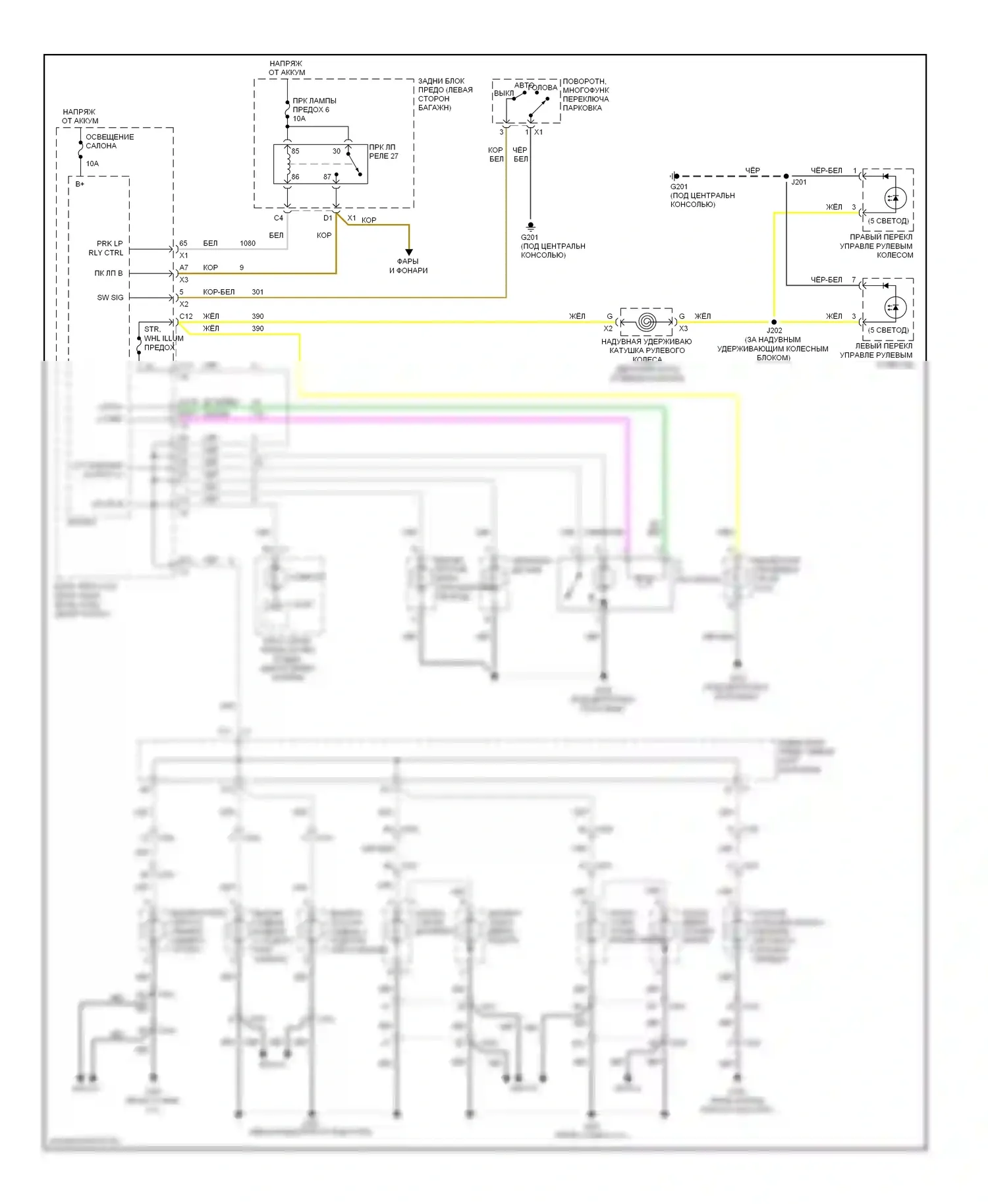 Malibu Chevrolet VII (2008-2012): Электросхема подсветки приборной панели 