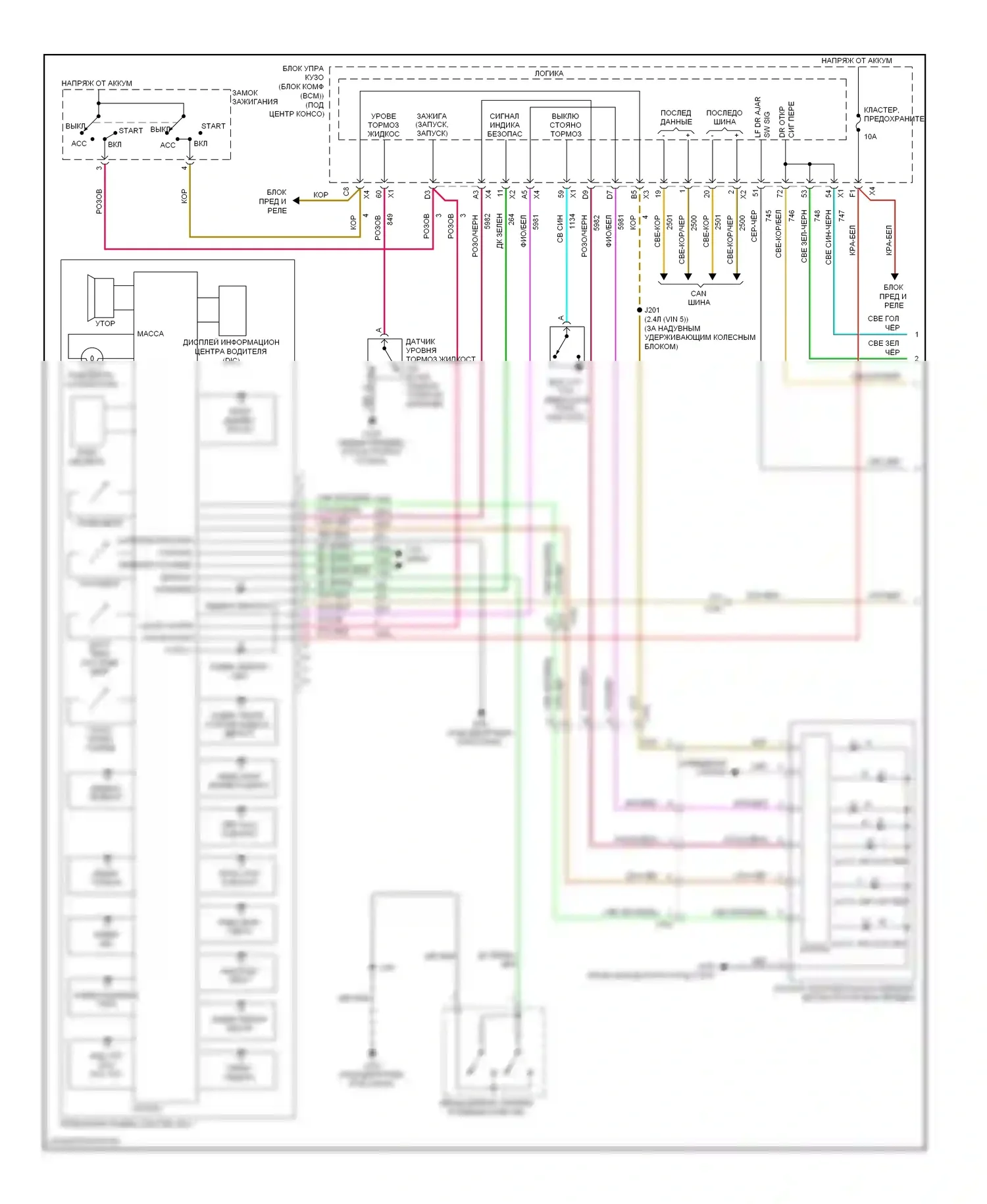 Malibu Chevrolet VII (2008-2012): Электросхема приборной панели (1 из 2) 
