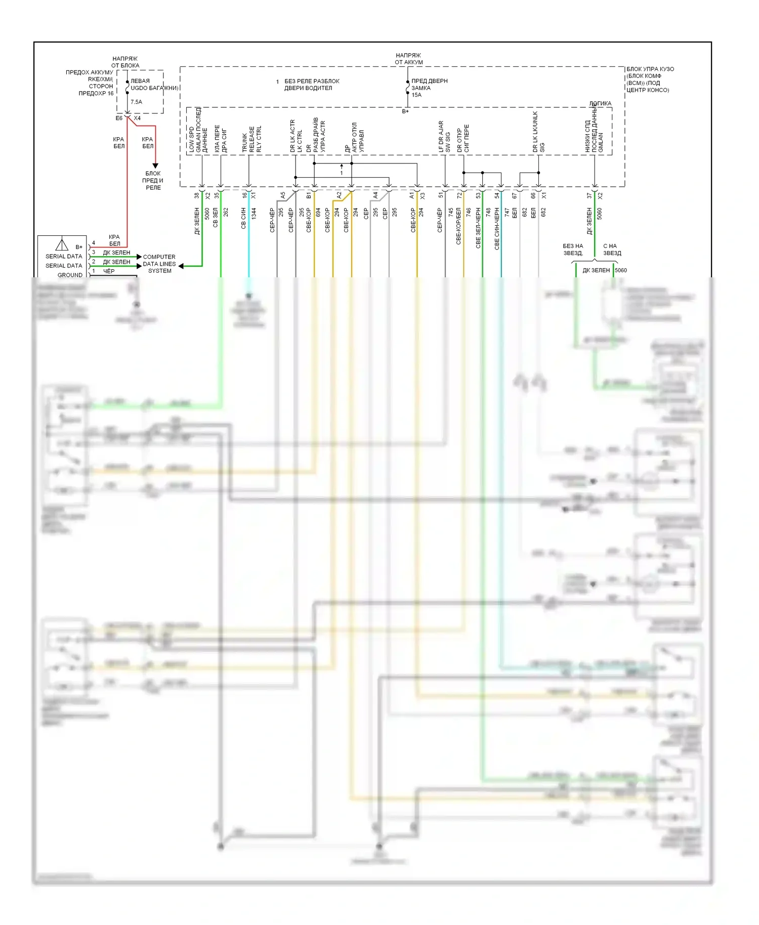 Malibu Chevrolet VII (2008-2012): Электросхема центрального замка 