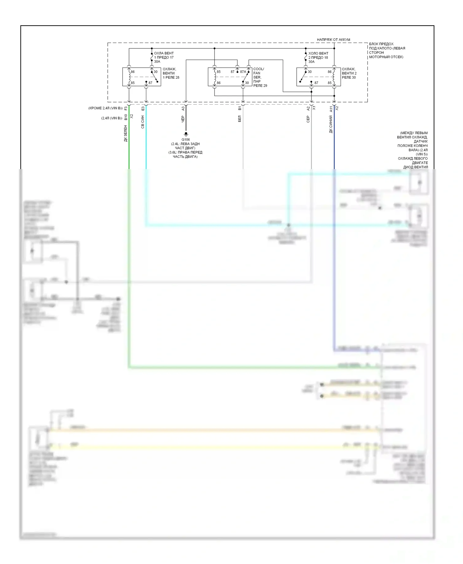 Malibu Chevrolet VII (2008-2012): 2,4л vin 5, электросхема вентилятора охлаждения 