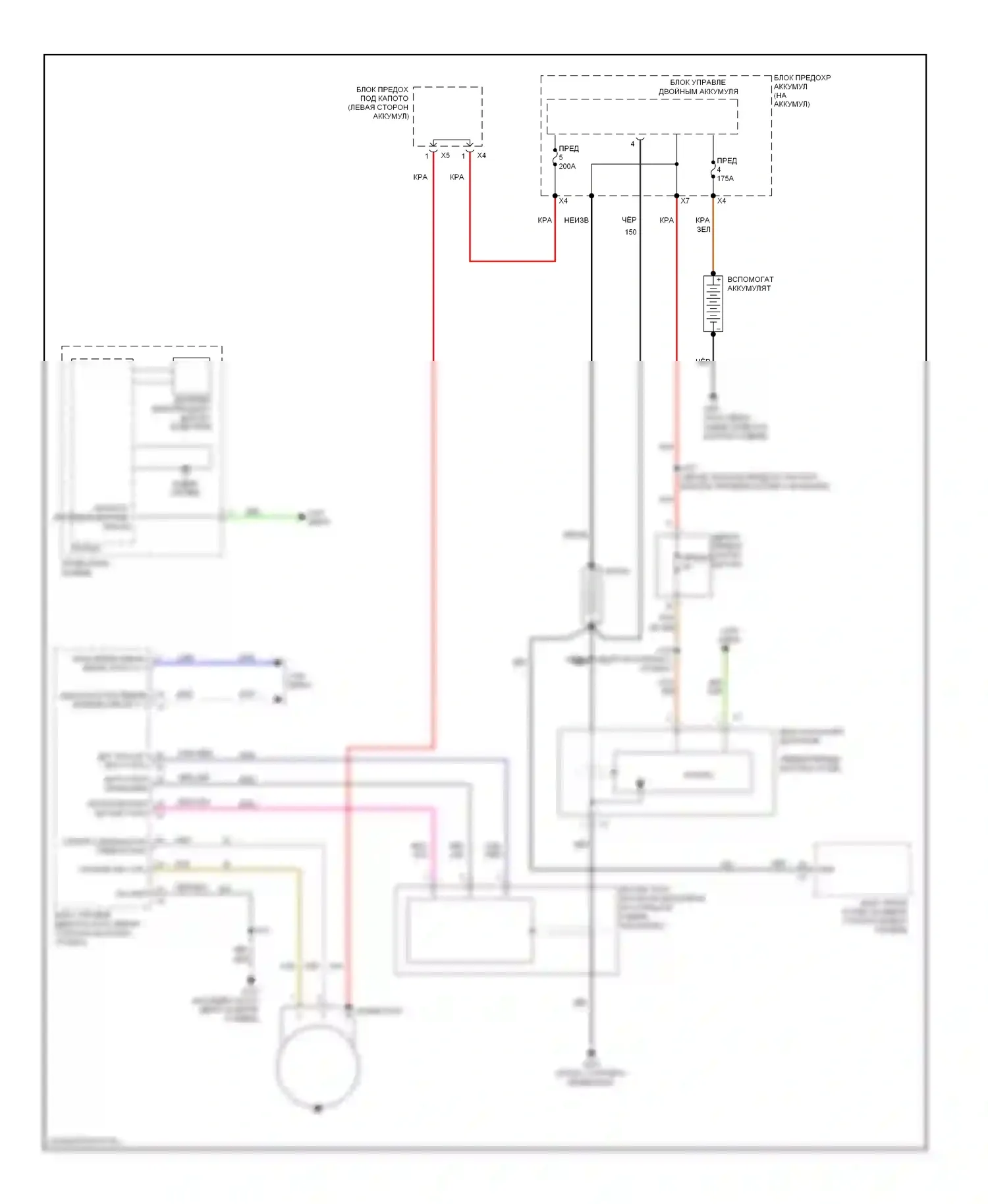 Malibu Chevrolet VIII рестайлинг (2013-2016): Электросхема генератора, с остановом/запуском 