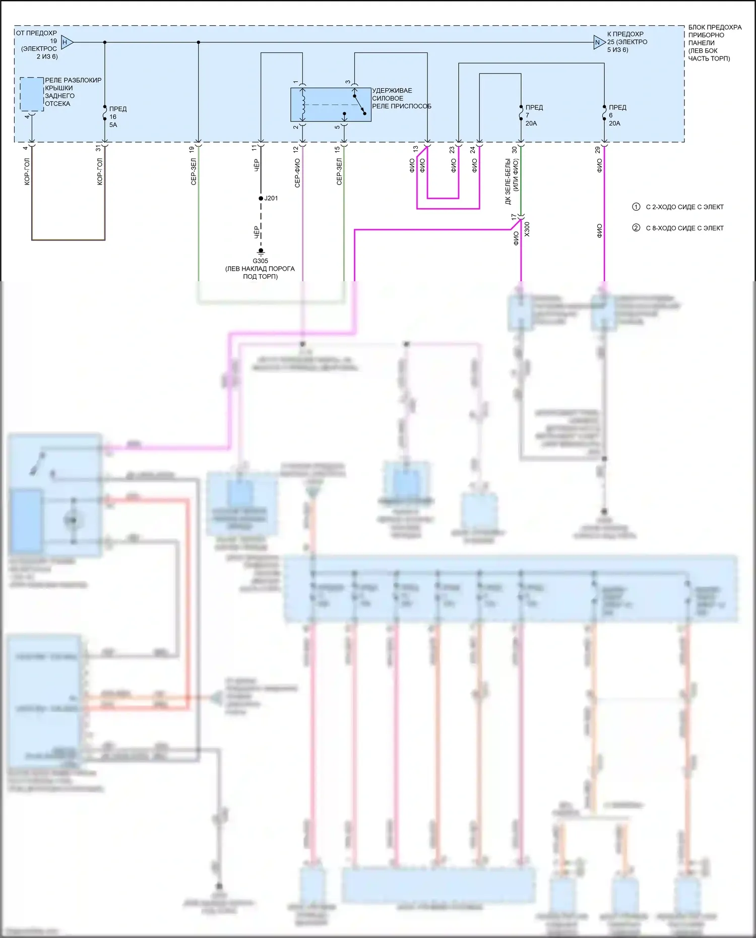 Malibu Chevrolet VIII рестайлинг (2013-2016): Электросхема блока предохранителей реле (4 из 6) 
