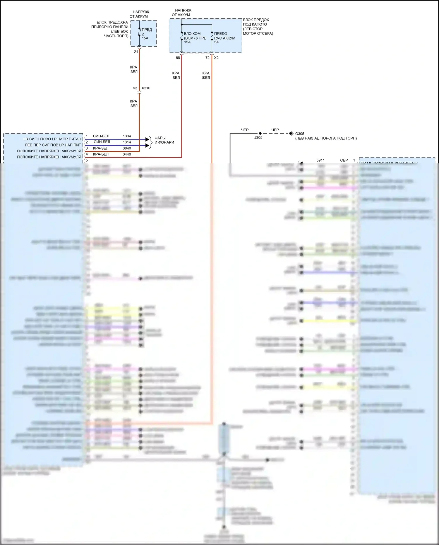 Malibu Chevrolet VIII рестайлинг (2013-2016): Электросхема блоков управления кузовом (2 из 2) 