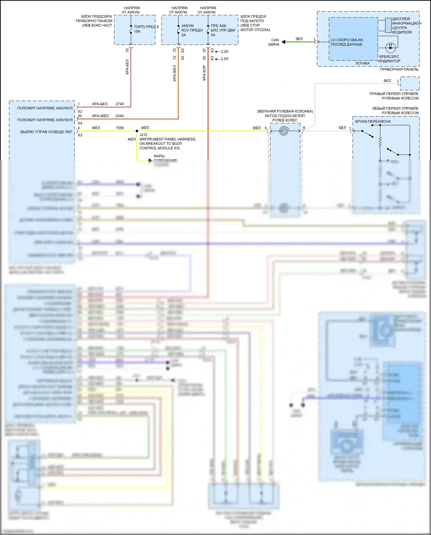 Malibu Chevrolet VIII рестайлинг (2013-2016): Электросхема круиз-контроля 