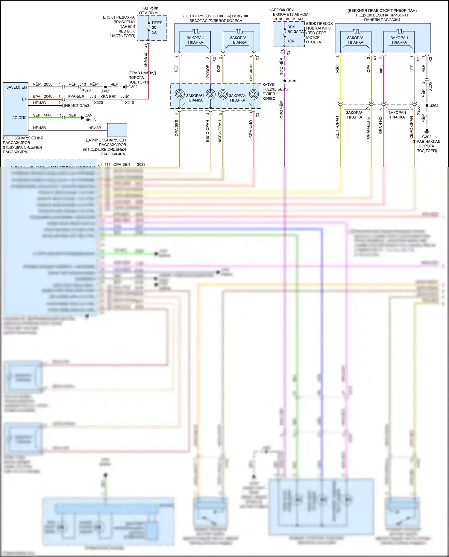 Malibu Chevrolet VIII рестайлинг (2013-2016): Электросхема подушек безопасности (1 из 3) 