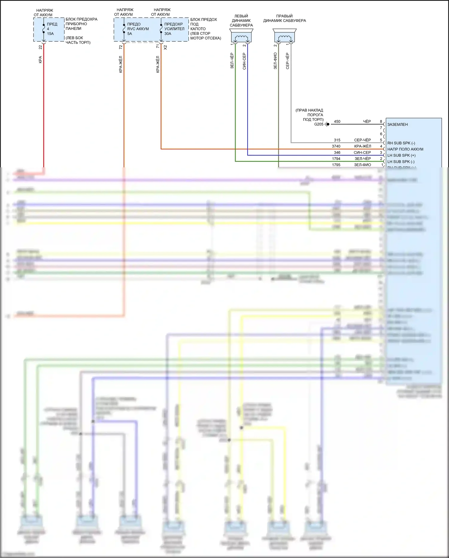 Malibu Chevrolet VIII рестайлинг (2013-2016): Электросхема навигации, с усилителем (4 из 4) 