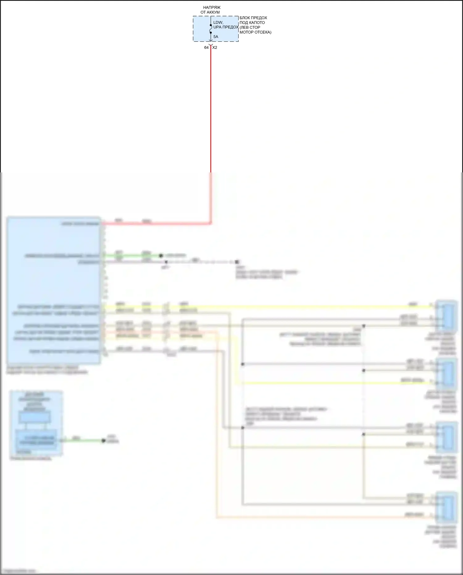 Malibu Chevrolet VIII рестайлинг (2013-2016): Электросхема парктроника 
