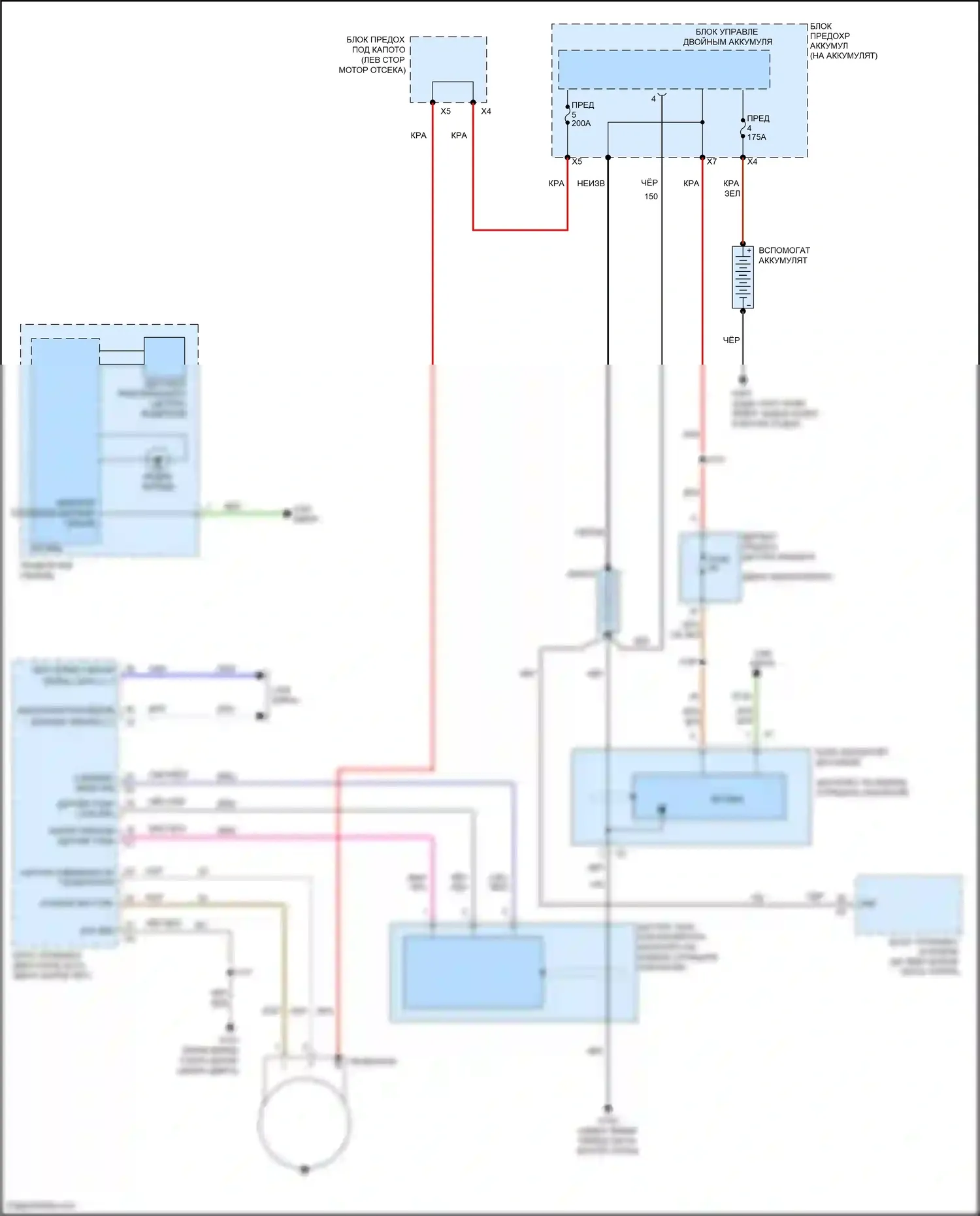 Malibu Chevrolet VIII рестайлинг (2013-2016): Электросхема генератора, с запуском-остановом 