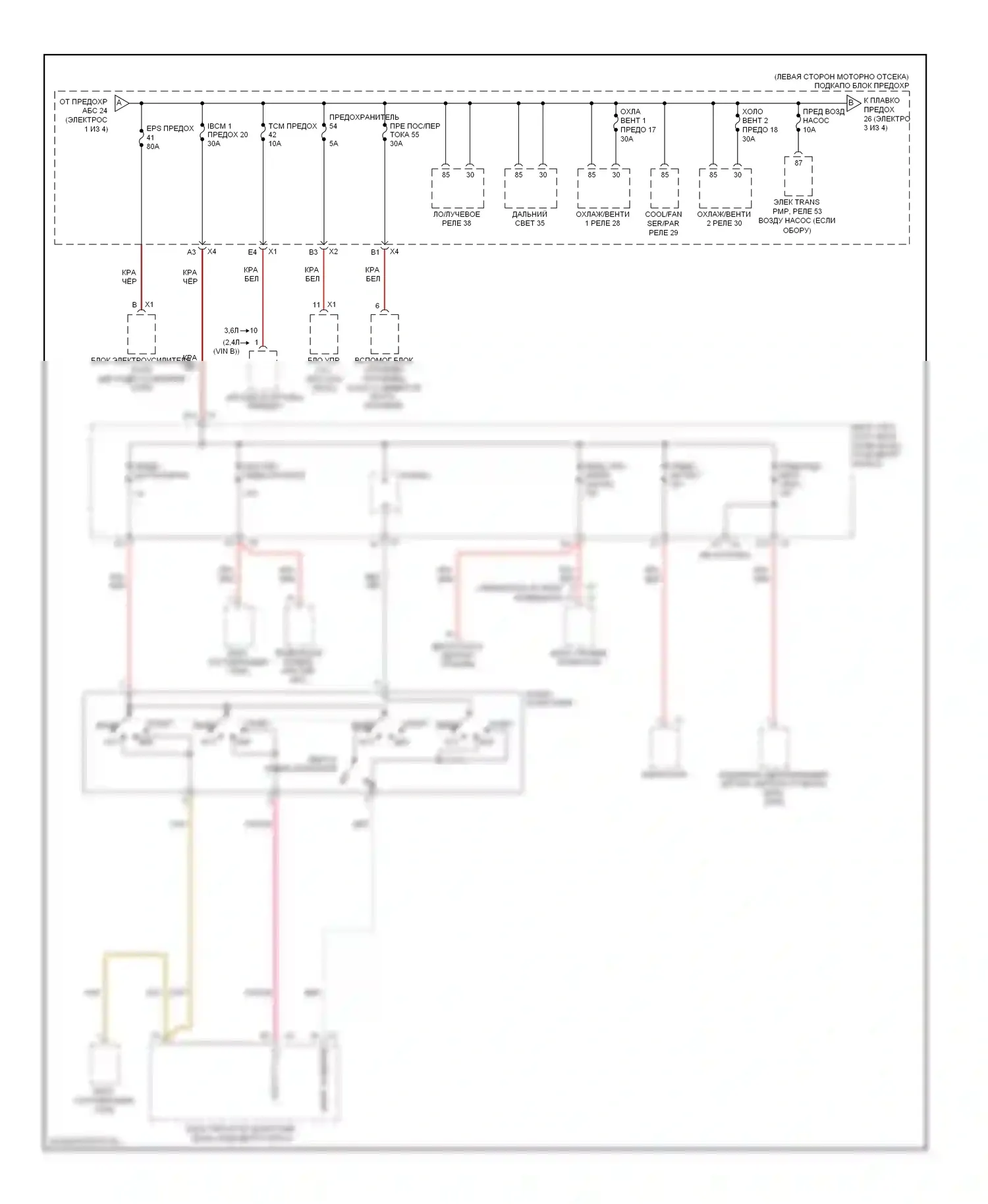 Malibu Chevrolet VIII (2011-2014): Электросхема блока предохранителей реле (2 из 4) 