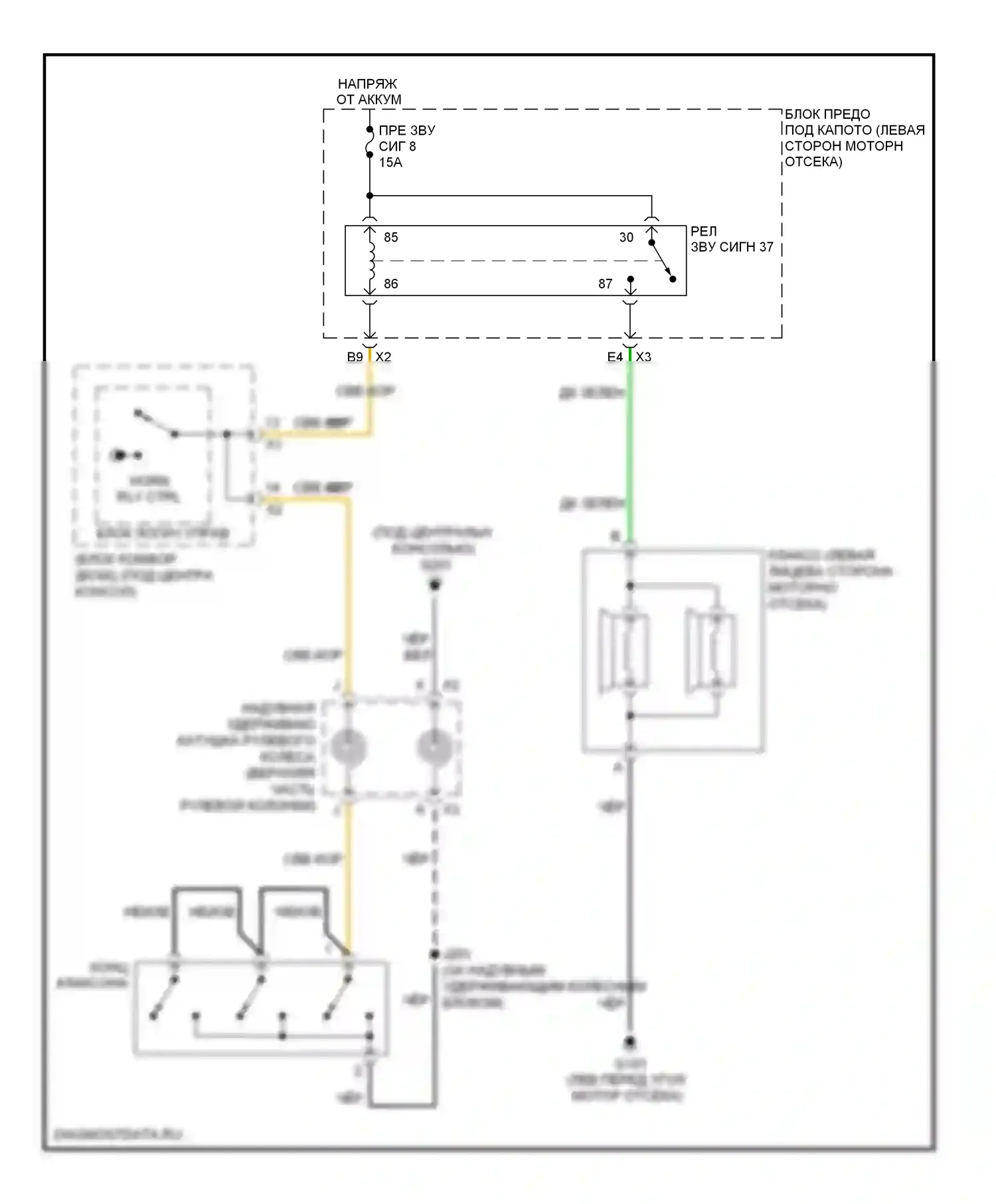 Malibu Chevrolet VIII (2011-2014): Электросхема клаксона 