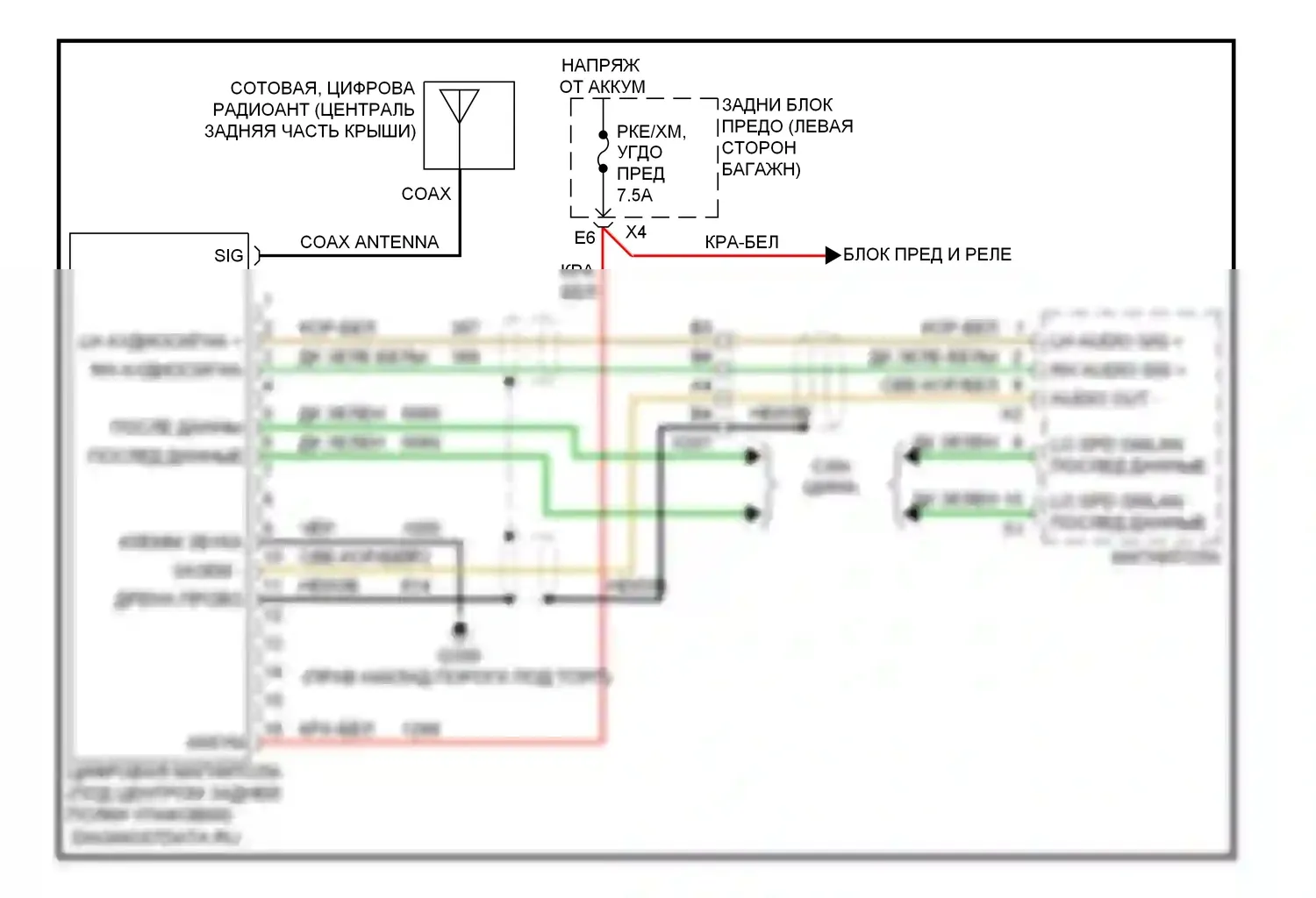 Malibu Chevrolet VIII (2011-2014): Электросхема спутниковой магнитолы 
