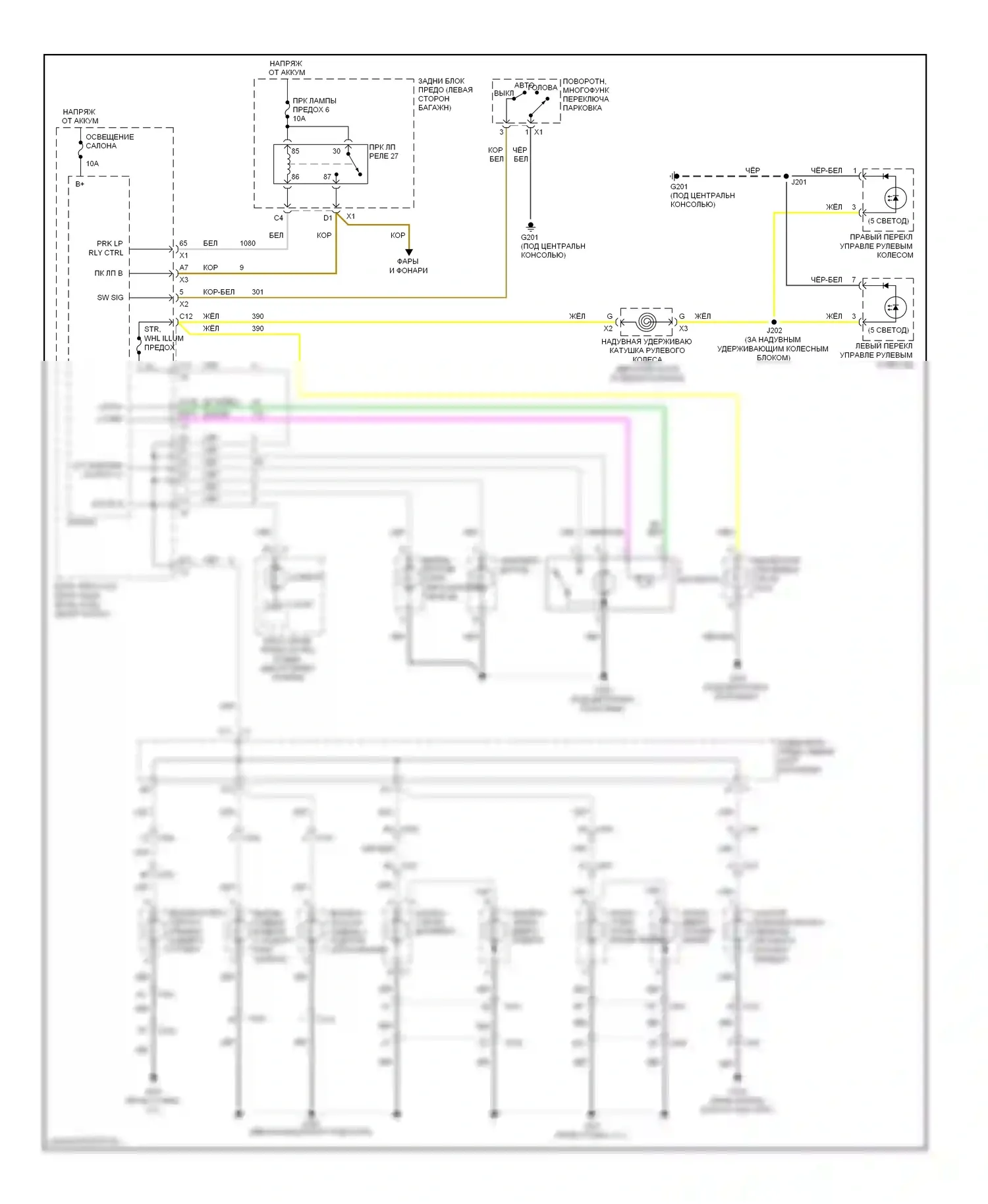 Malibu Chevrolet VIII (2011-2014): Электросхема подсветки приборной панели 