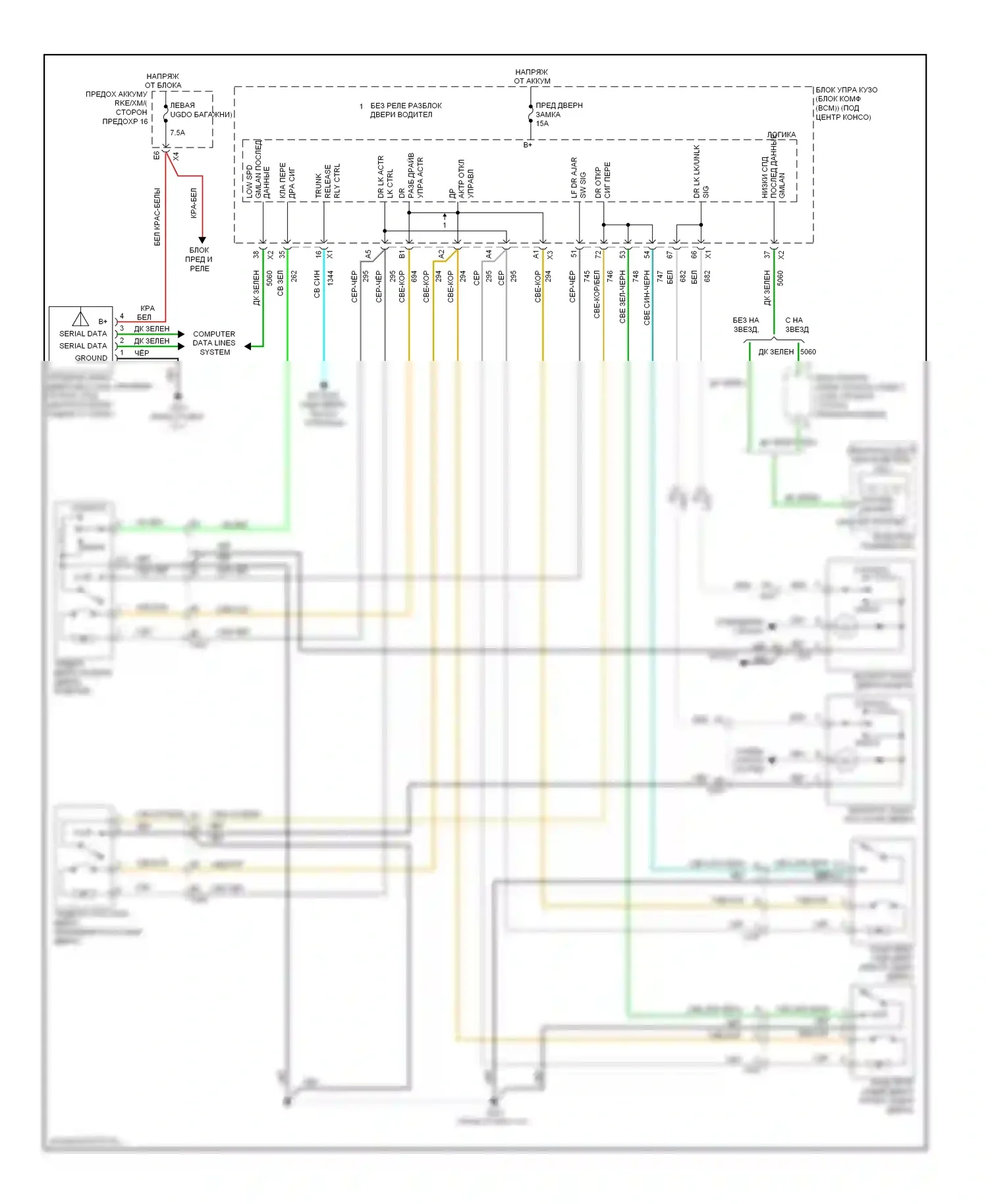 Malibu Chevrolet VIII (2011-2014): Электросхема центрального замка 