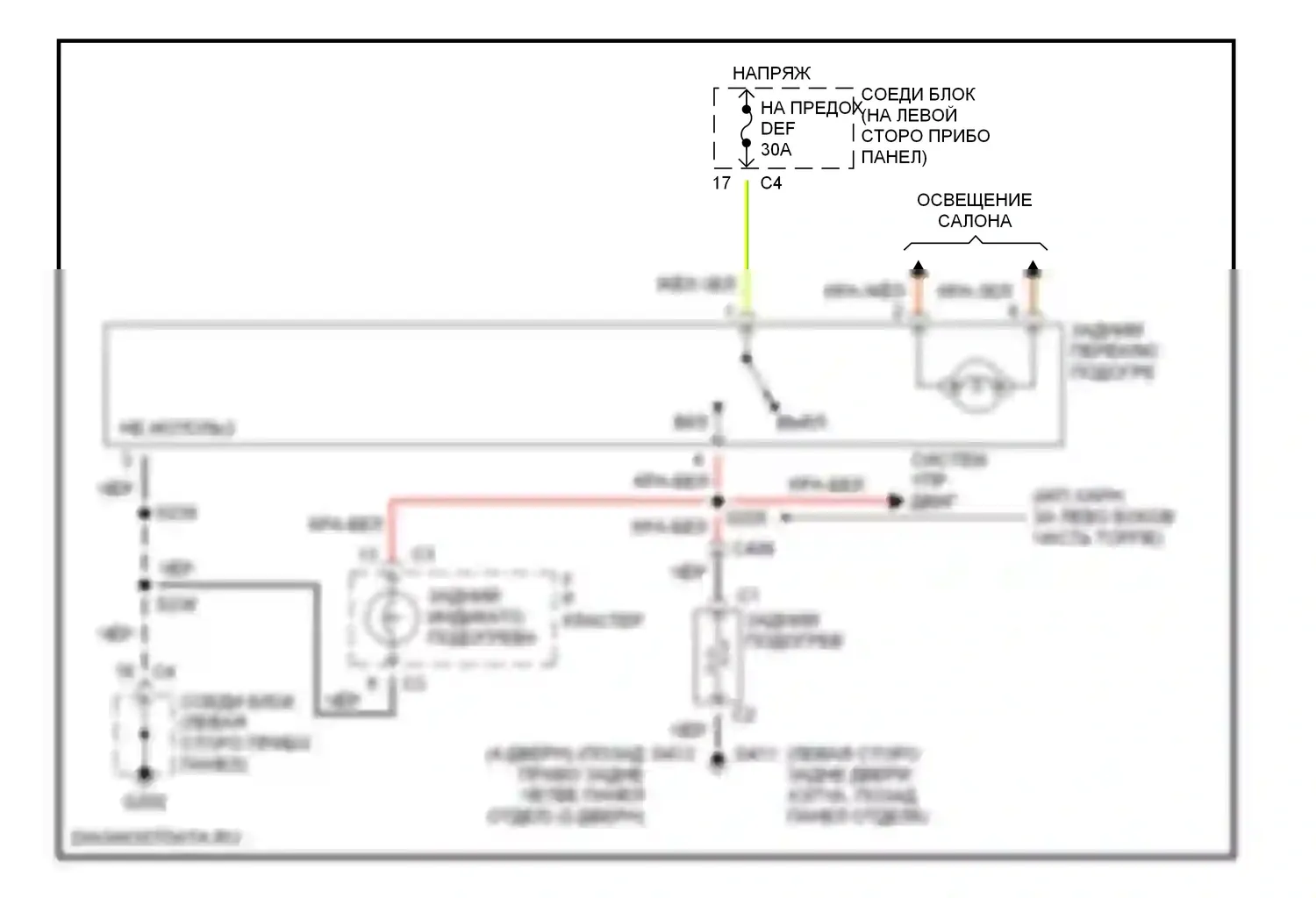 Metro Chevrolet I (1997-2001): Электросхема подогрева 