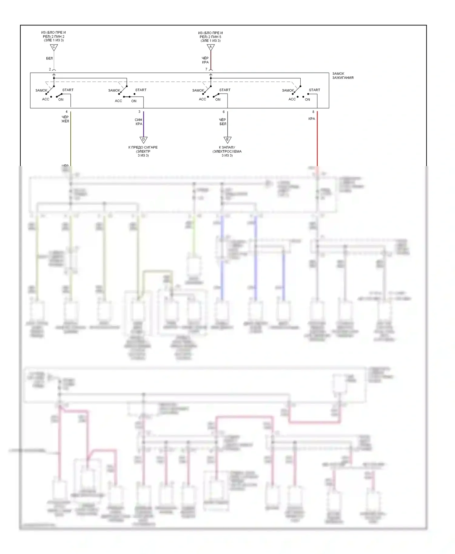 Prizm Chevrolet I (1997-2002): Электросхема блока предохранителей реле (2 из 3) 