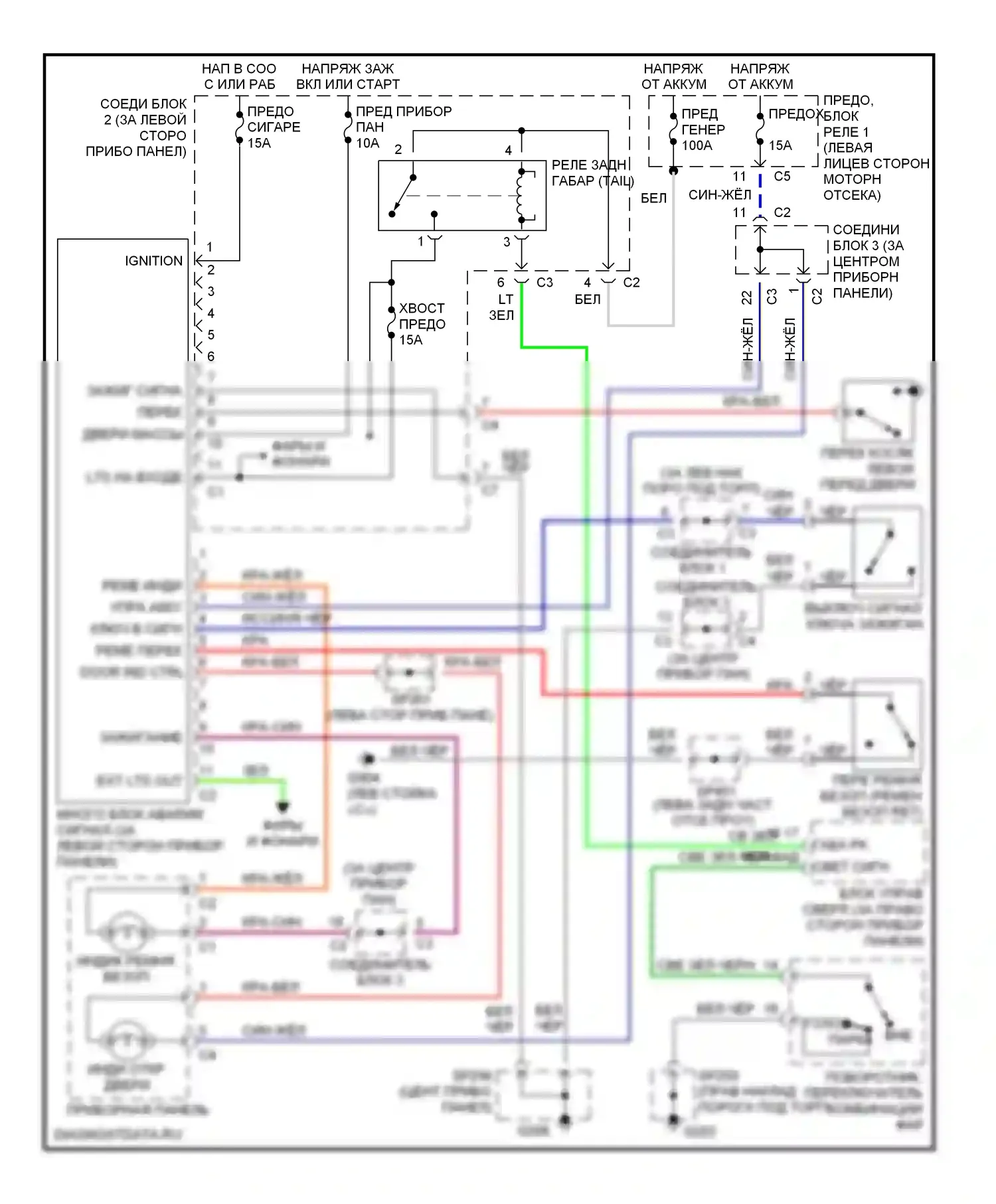 Prizm Chevrolet I (1997-2002): Электросхемы системы оповещения 