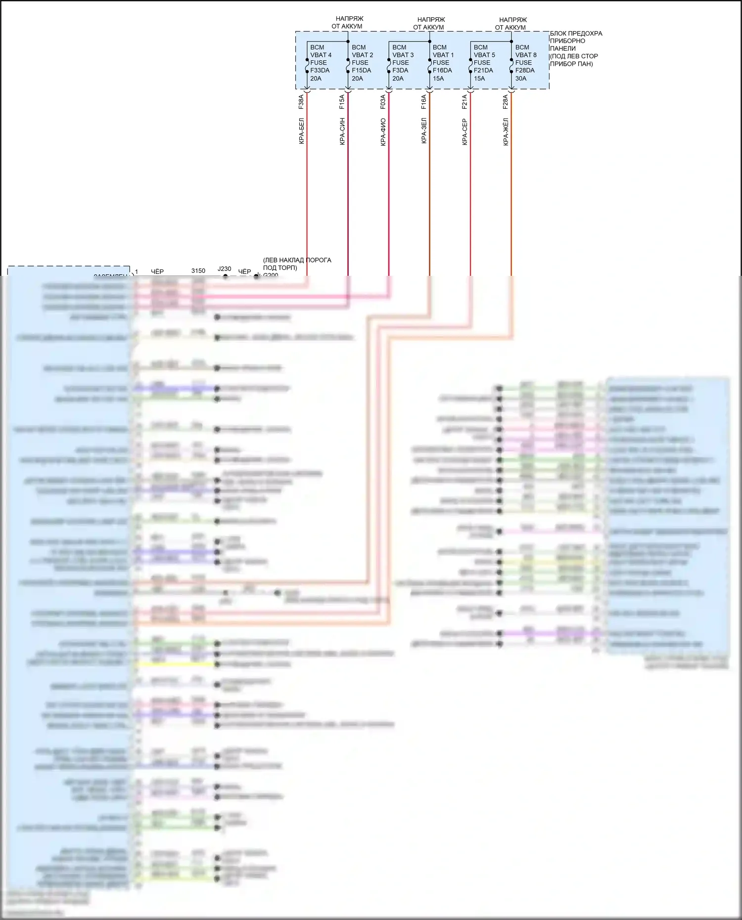 Seeker Chevrolet I (2022-2024): Электросхема блоков управления кузовом (1 из 2) 
