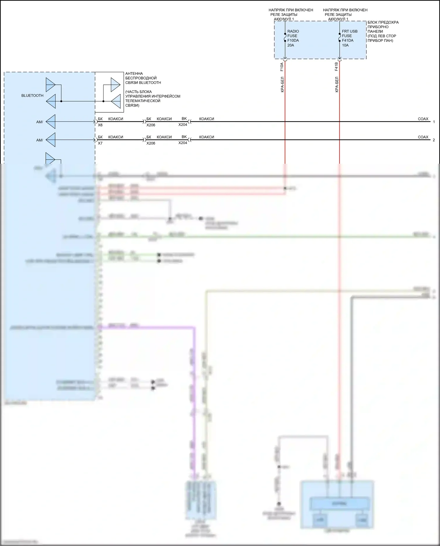Seeker Chevrolet I (2022-2024): Электросхема магнитолы, с 8-дюймовым сенсорным экраном (1 из 4) 