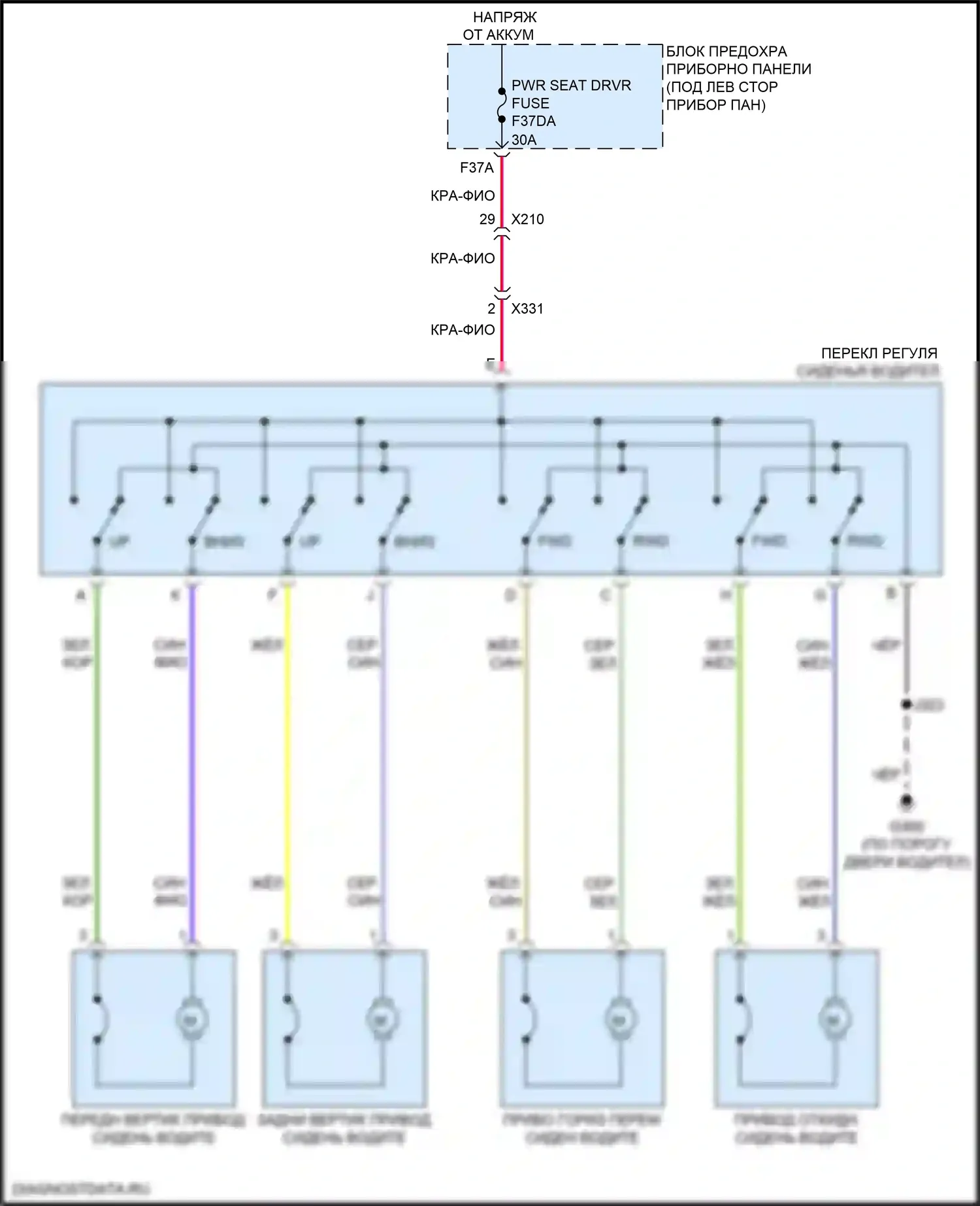 Seeker Chevrolet I (2022-2024): Питание водительского сиденья электросхема 