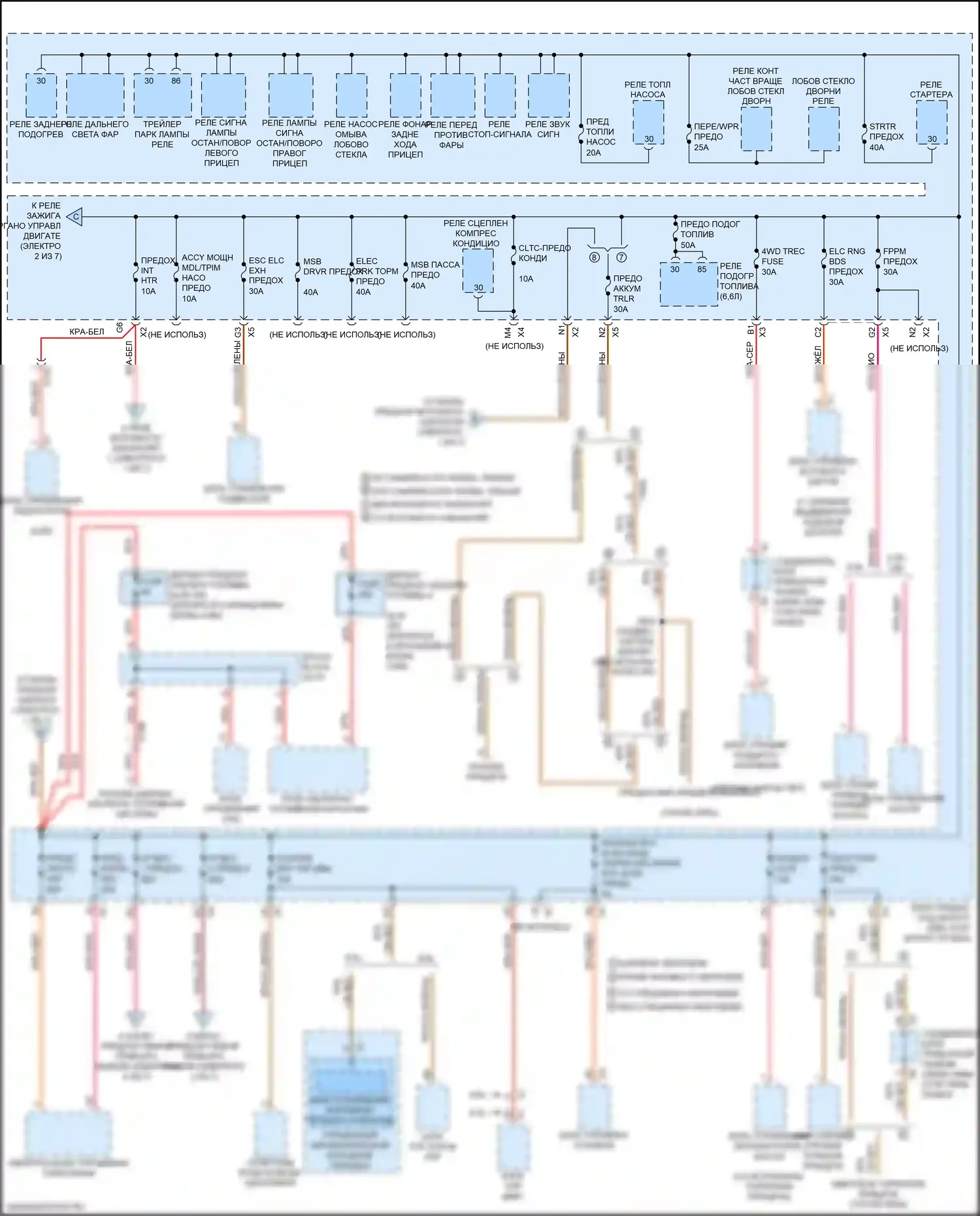 Silverado Chevrolet GMT K2XX рестайлинг (2015-2019): Электросхема блока предохранителей реле (3 из 7) 