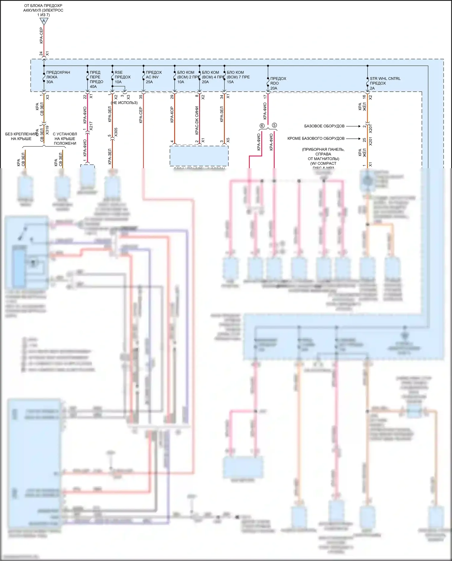 Silverado Chevrolet GMT K2XX рестайлинг (2015-2019): Электросхема блока предохранителей реле (5 из 7) 